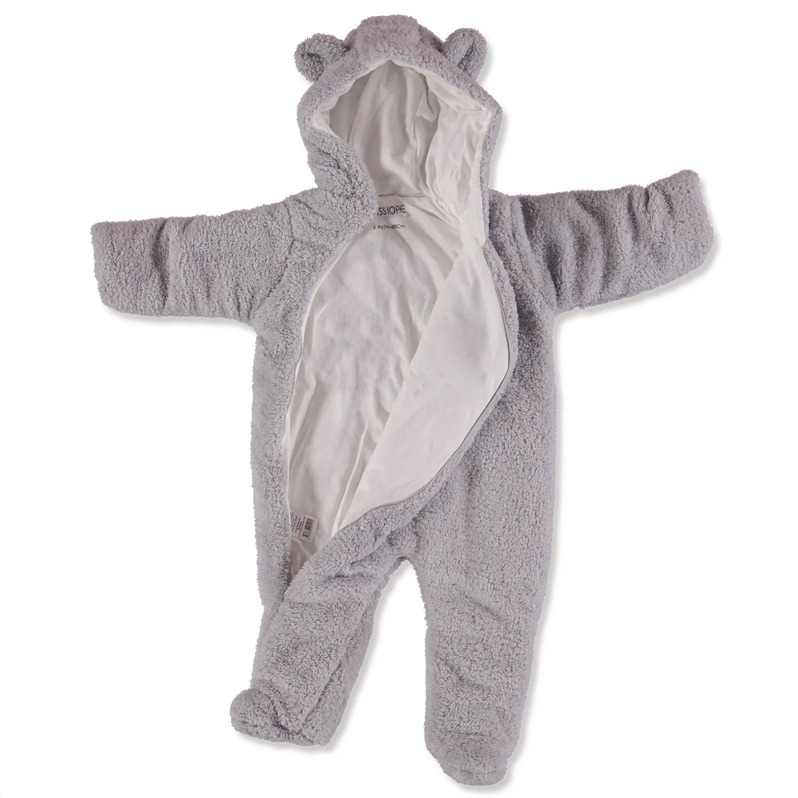 Cassiope Newborn Welsoft Footed Jumpsuit - Grey - ebebek - Black Friday