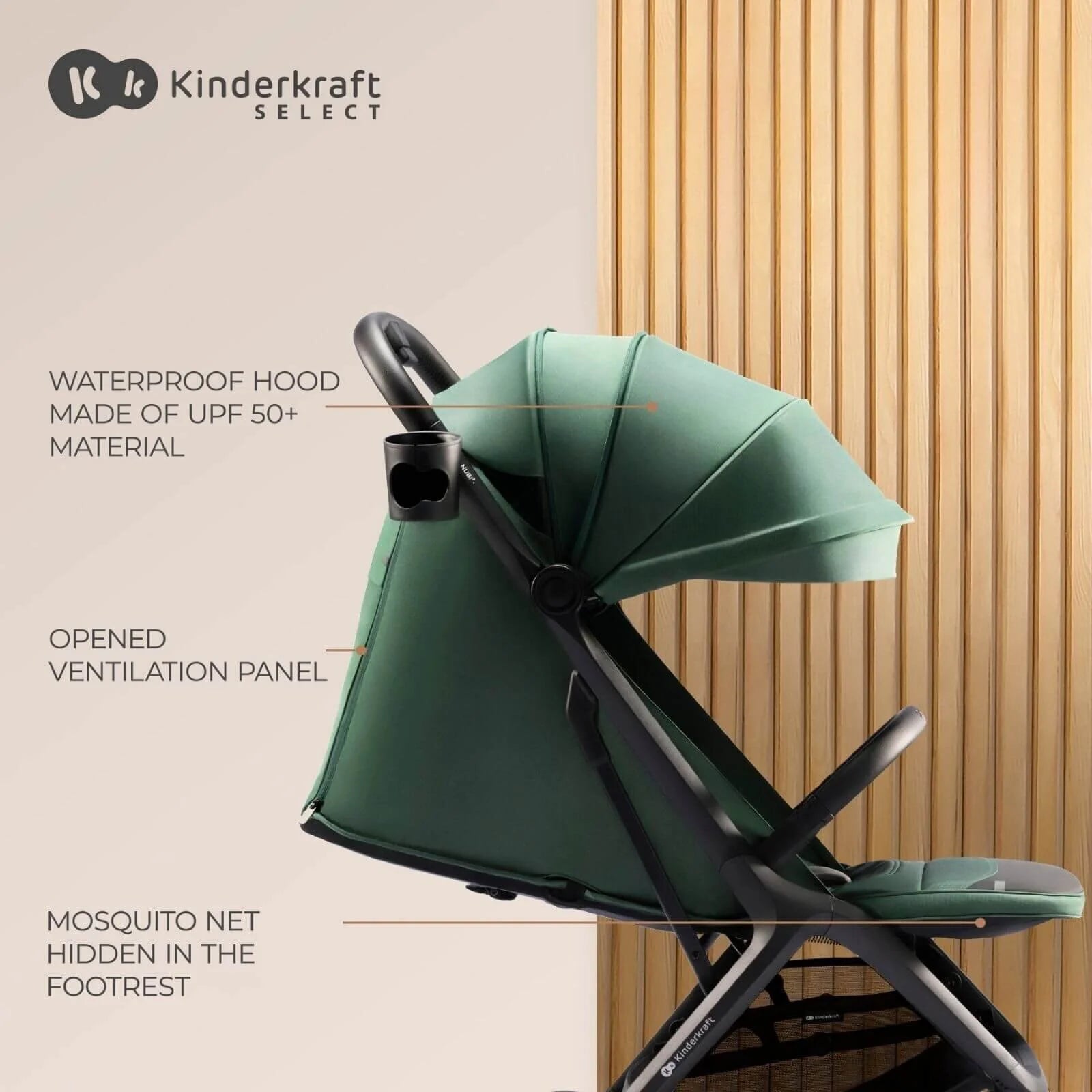 Kinderkraft Nubi 2 Auto - Folding Pushchair - Mystic Green - ebebek - Black Friday