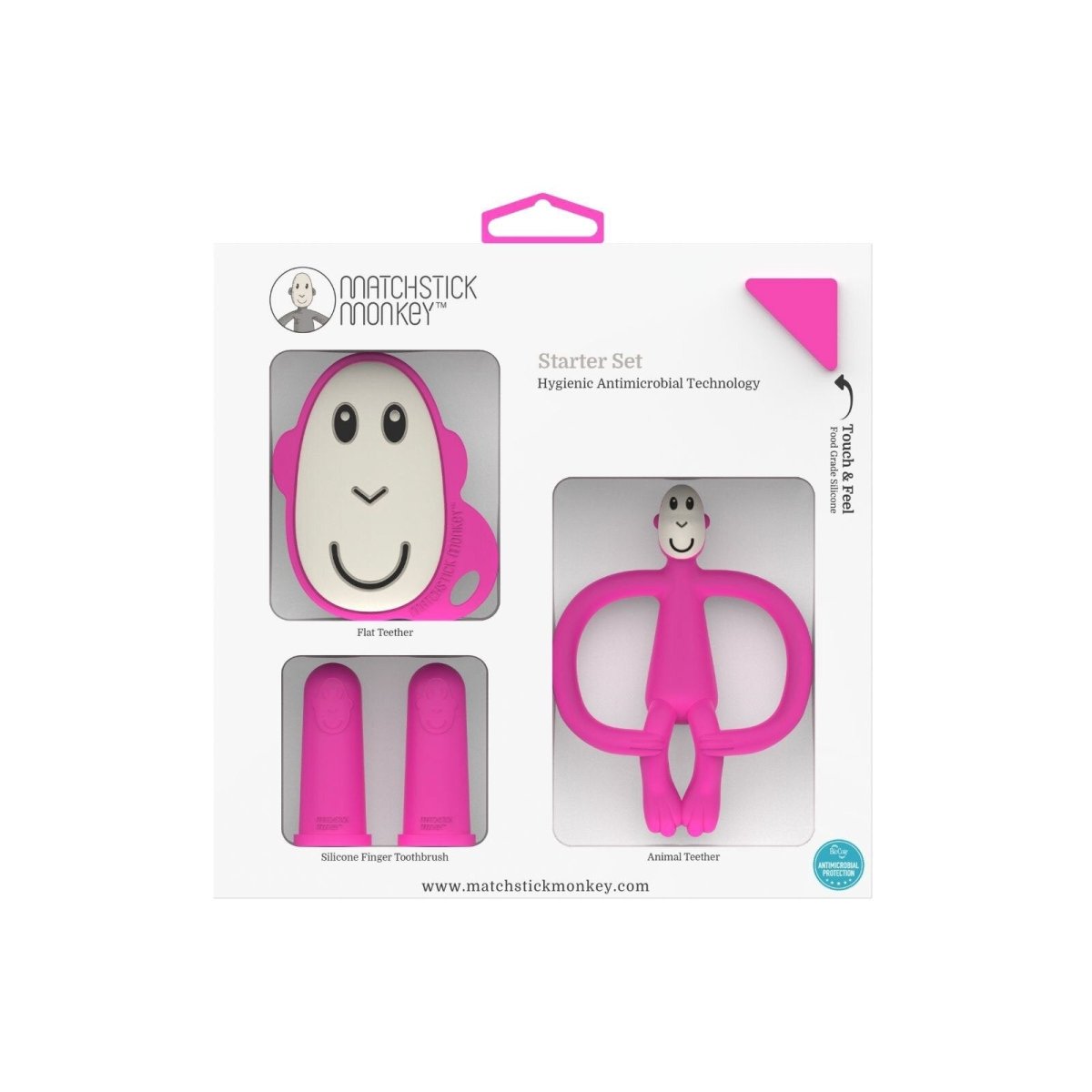 Matchstick Monkey Monkey Teething Starter Set - Pink - ebebek - Black Friday