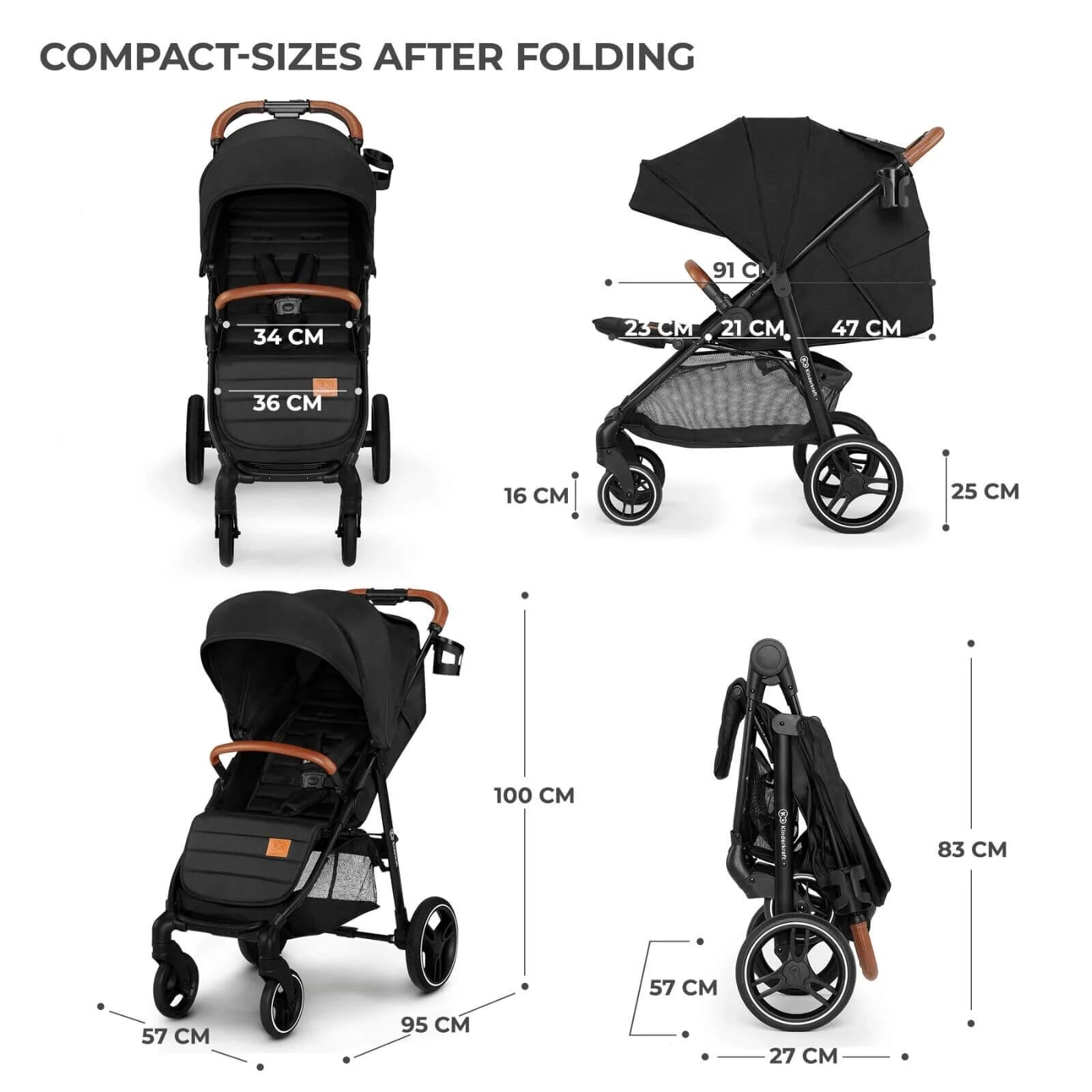 Kinderkraft Grande Plus Baby Stroller - Black - ebebek - Black Friday