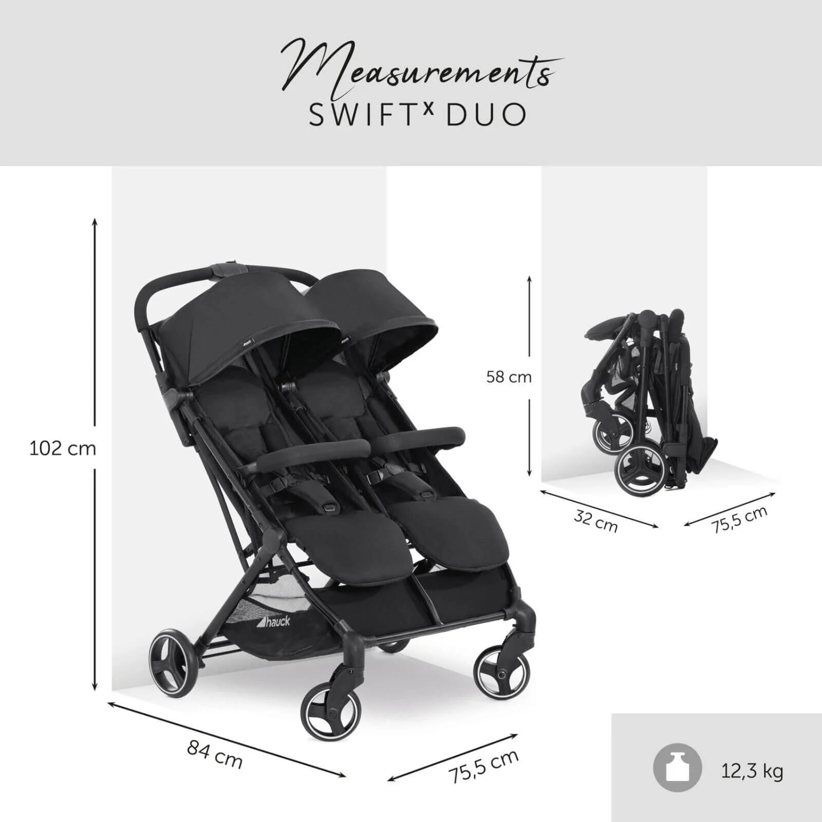 Hauck Swift X Duo Double Pushchair - Black - ebebek - Black Friday