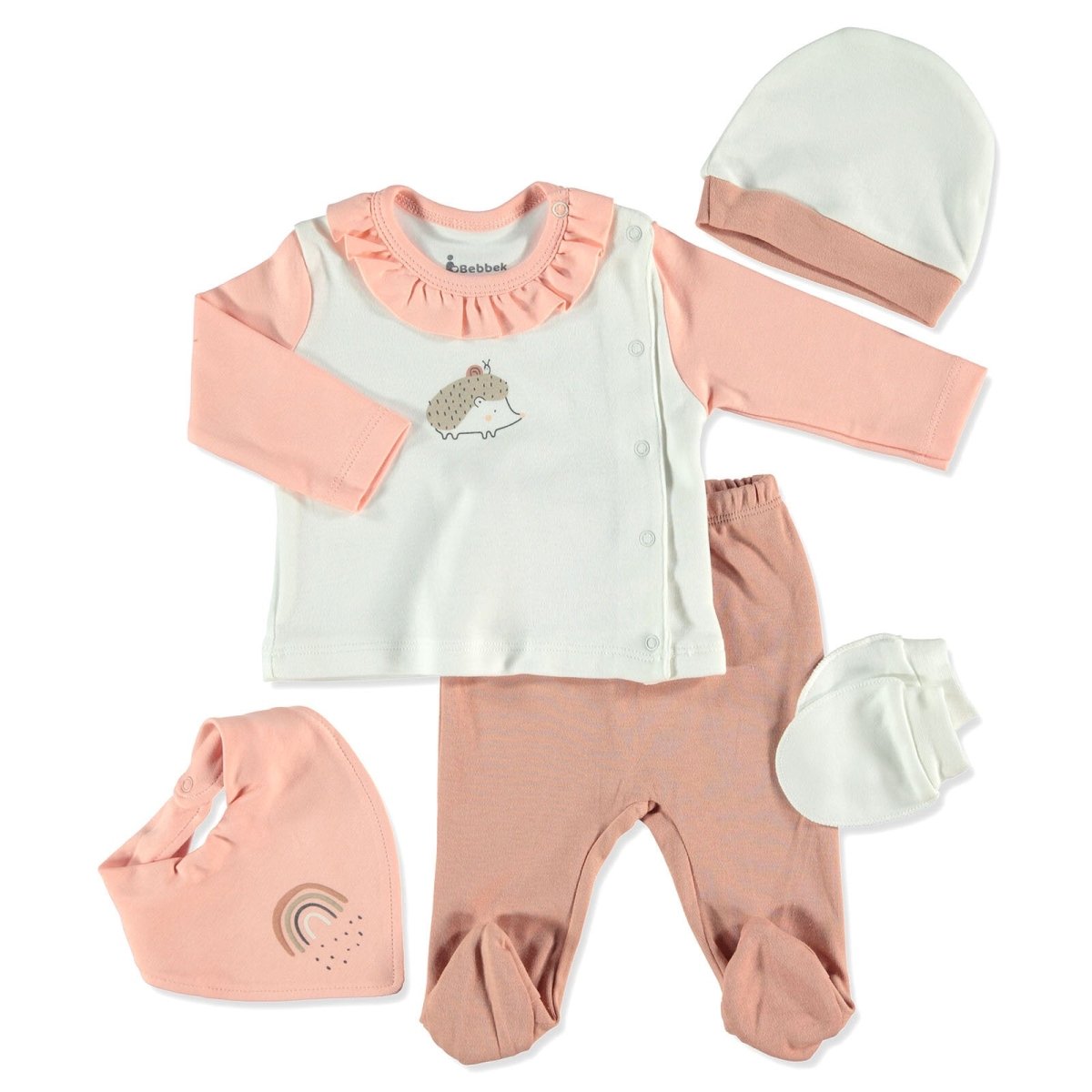 Bebbek Baby Girl 5 Pcs Newborn Gift Starter Set - Light Rose - ebebek - Black Friday
