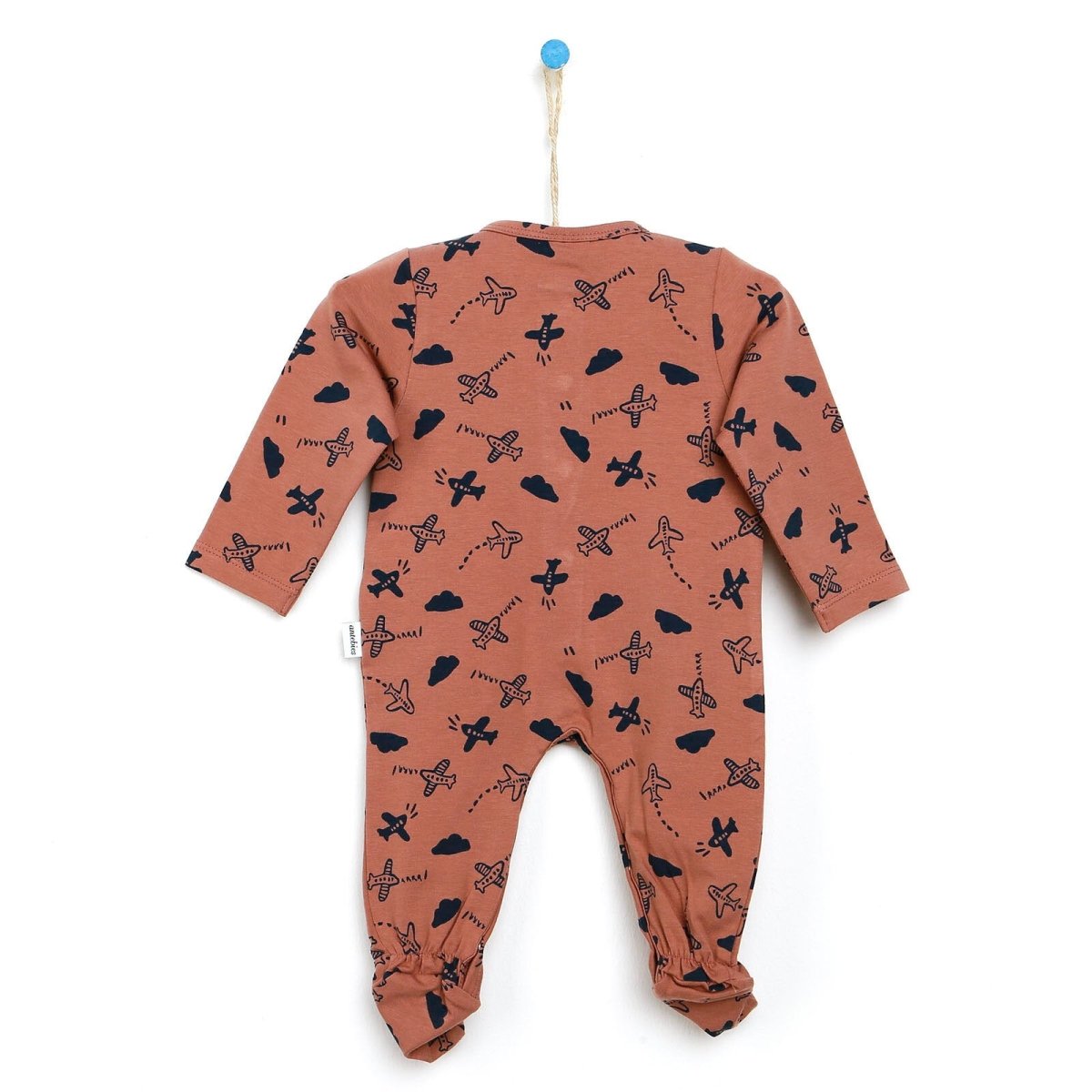 Antebies Newborn Plane Organic Footed Jumpsuit - Light Rose - ebebek - Black Friday
