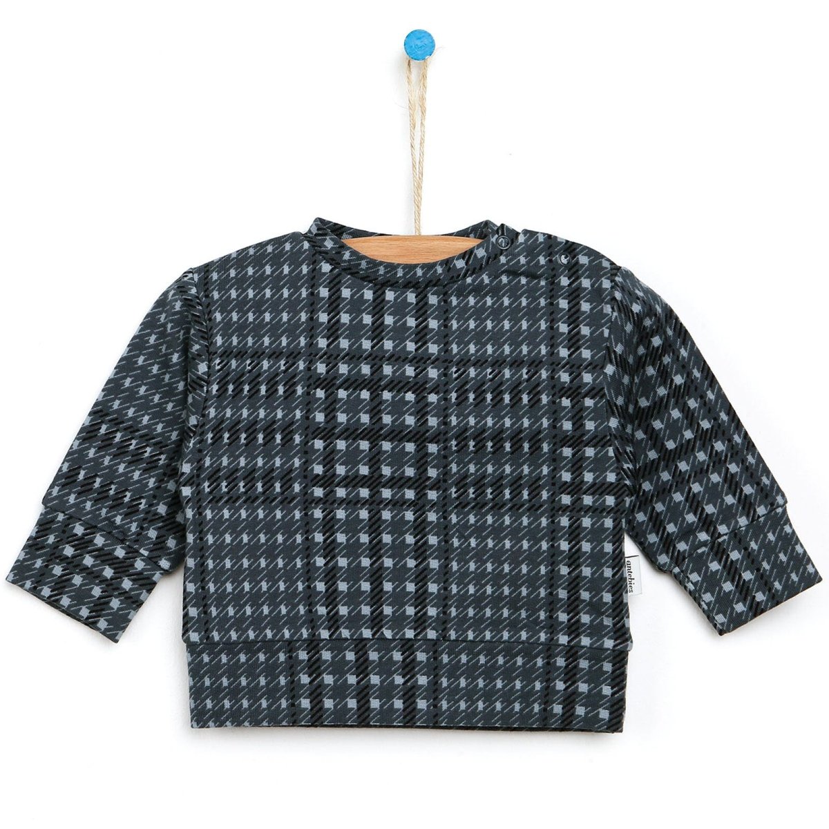 Antebies Newborn Penguin Organic Sweatshirt - Dark Grey - ebebek - Black Friday