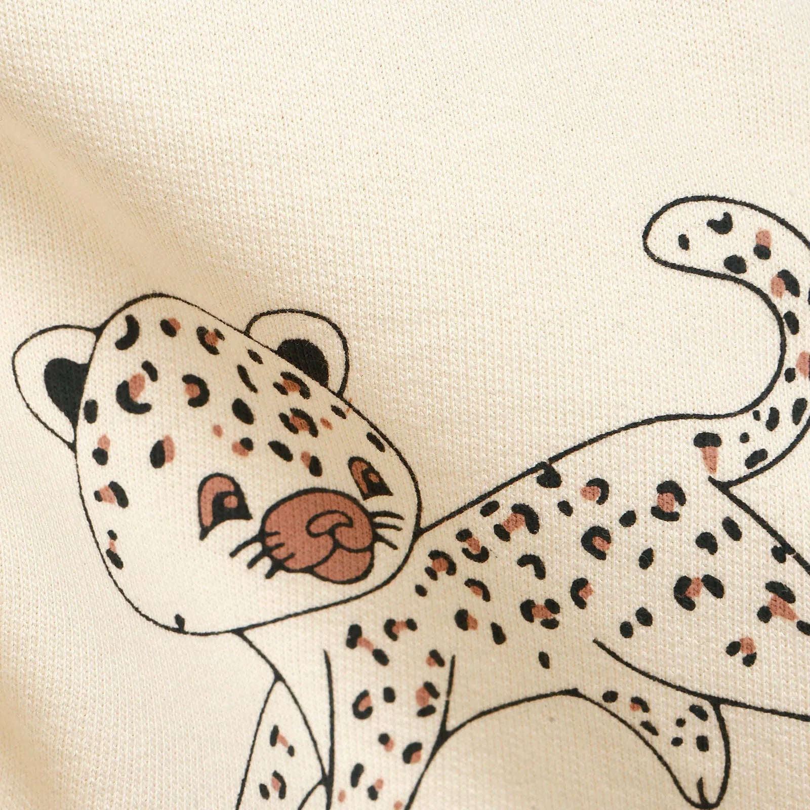 Antebies Newborn Cheetah Organic Sweatshirt - Beige - ebebek - Black Friday
