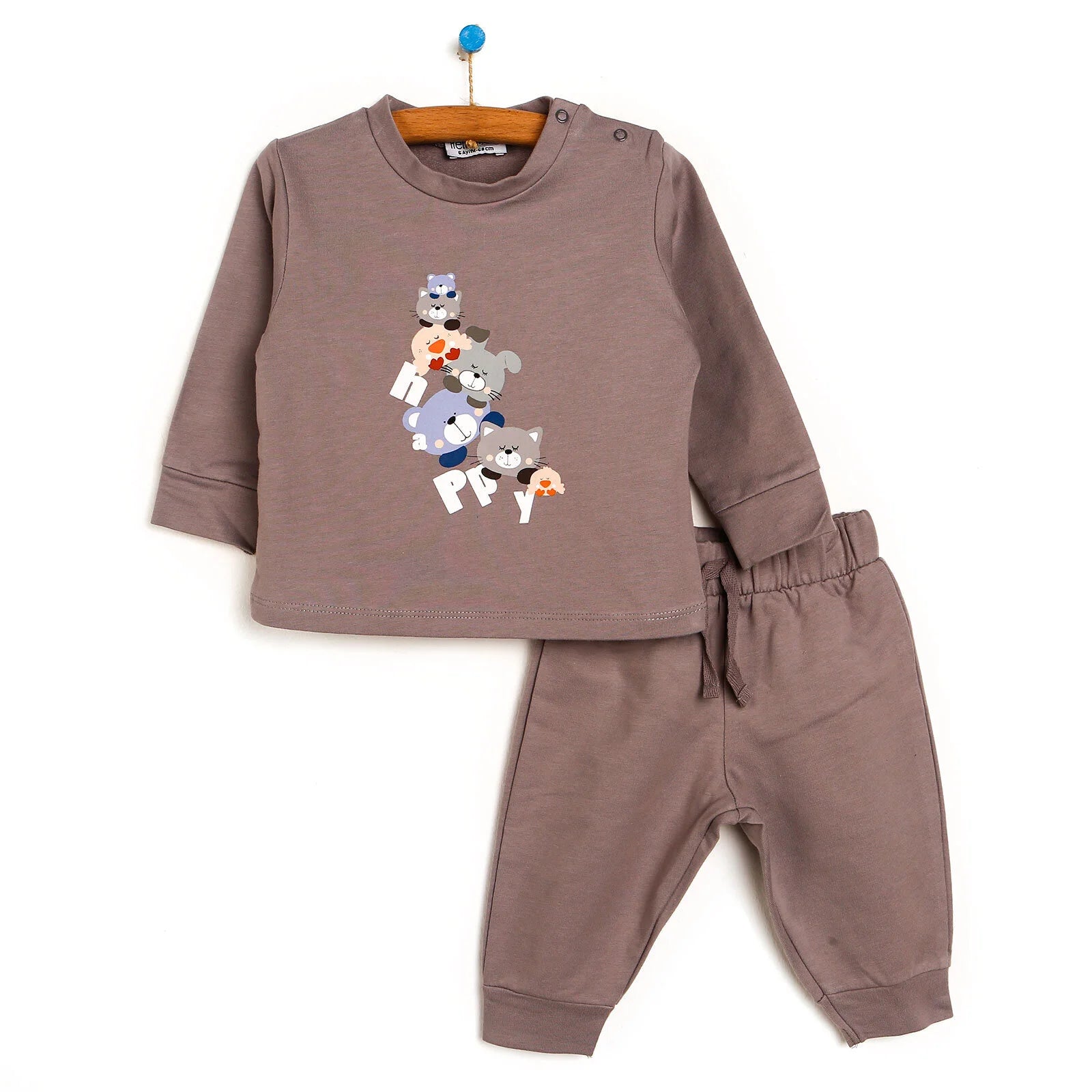HelloBaby Basic Baby Tracksuit - Grey - ebebek - Black Friday