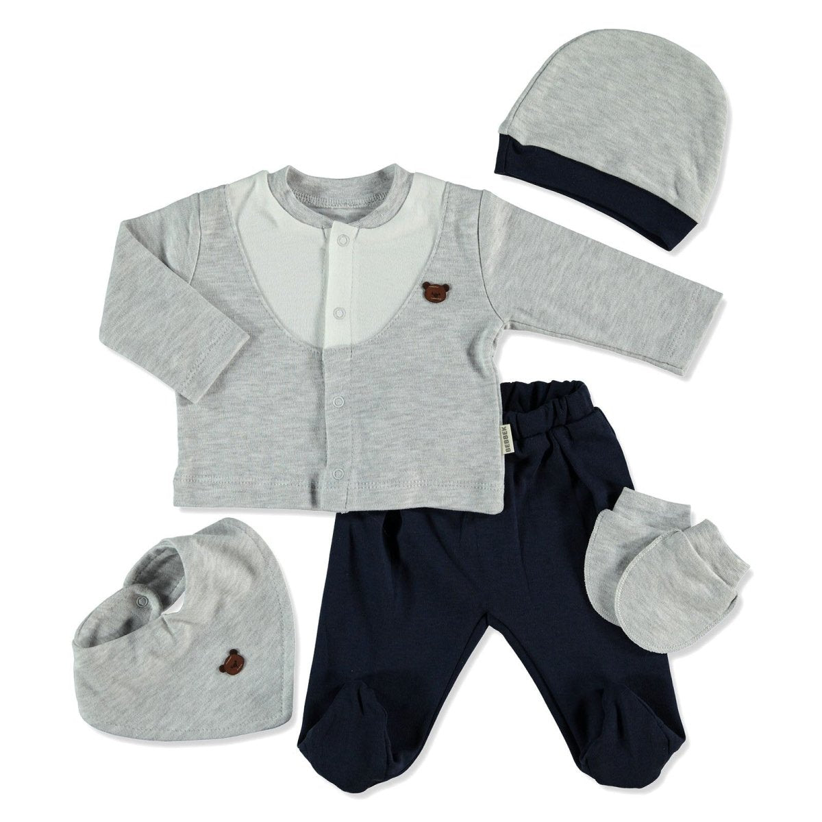 Bebbek Baby Boy 5 Pcs Newborn Gift Starter Set - Navy Blue - ebebek - Black Friday