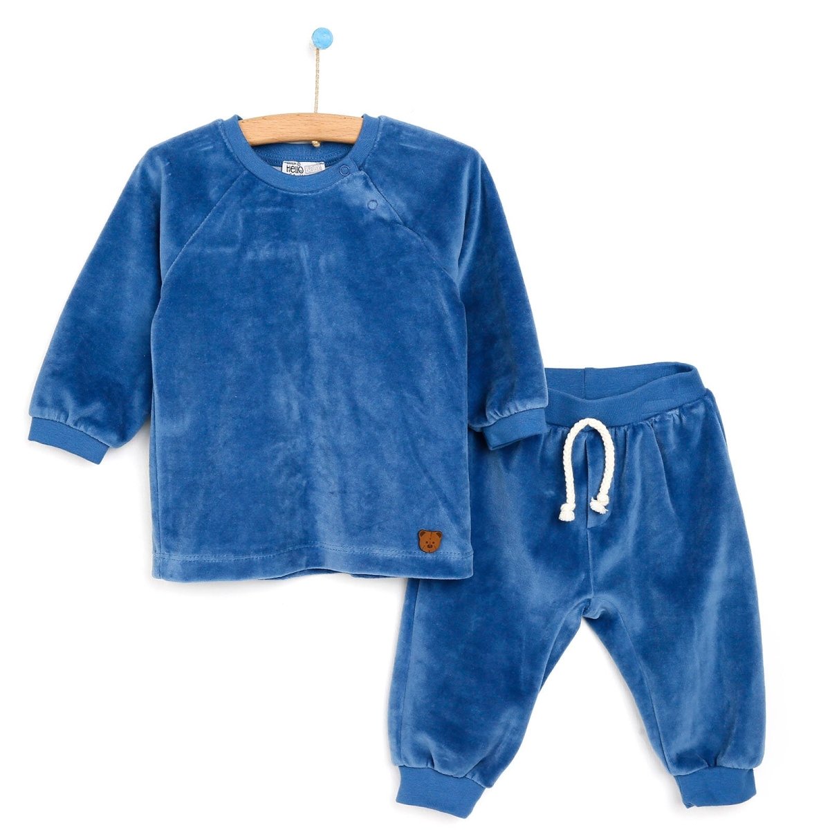 HelloBaby Basic Velvet Sweatshirt - Jogger - Indigo - ebebek - Black Friday