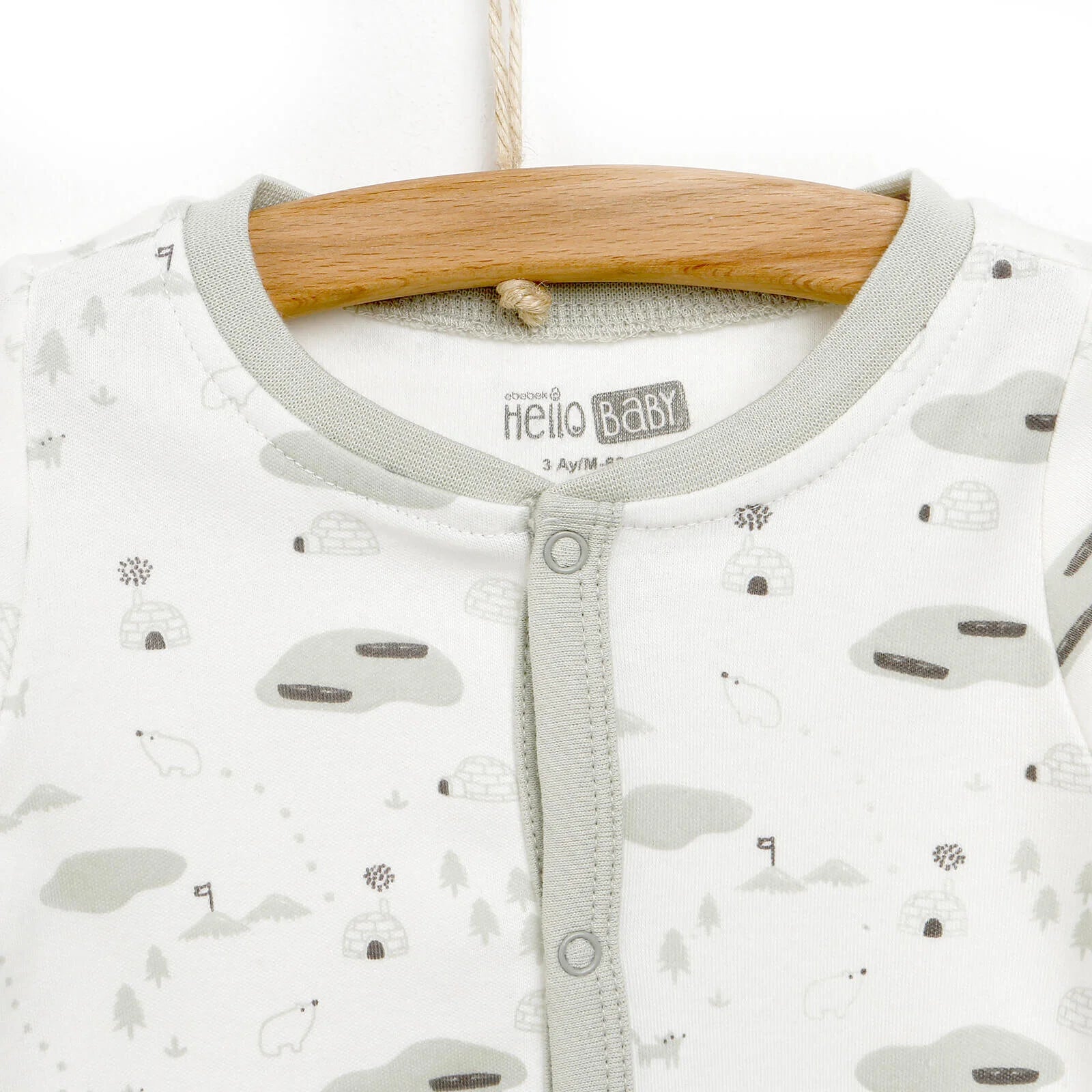 HelloBaby Newborn Baby Boy Footed Jumpsuit - Ecru - ebebek - Black Friday