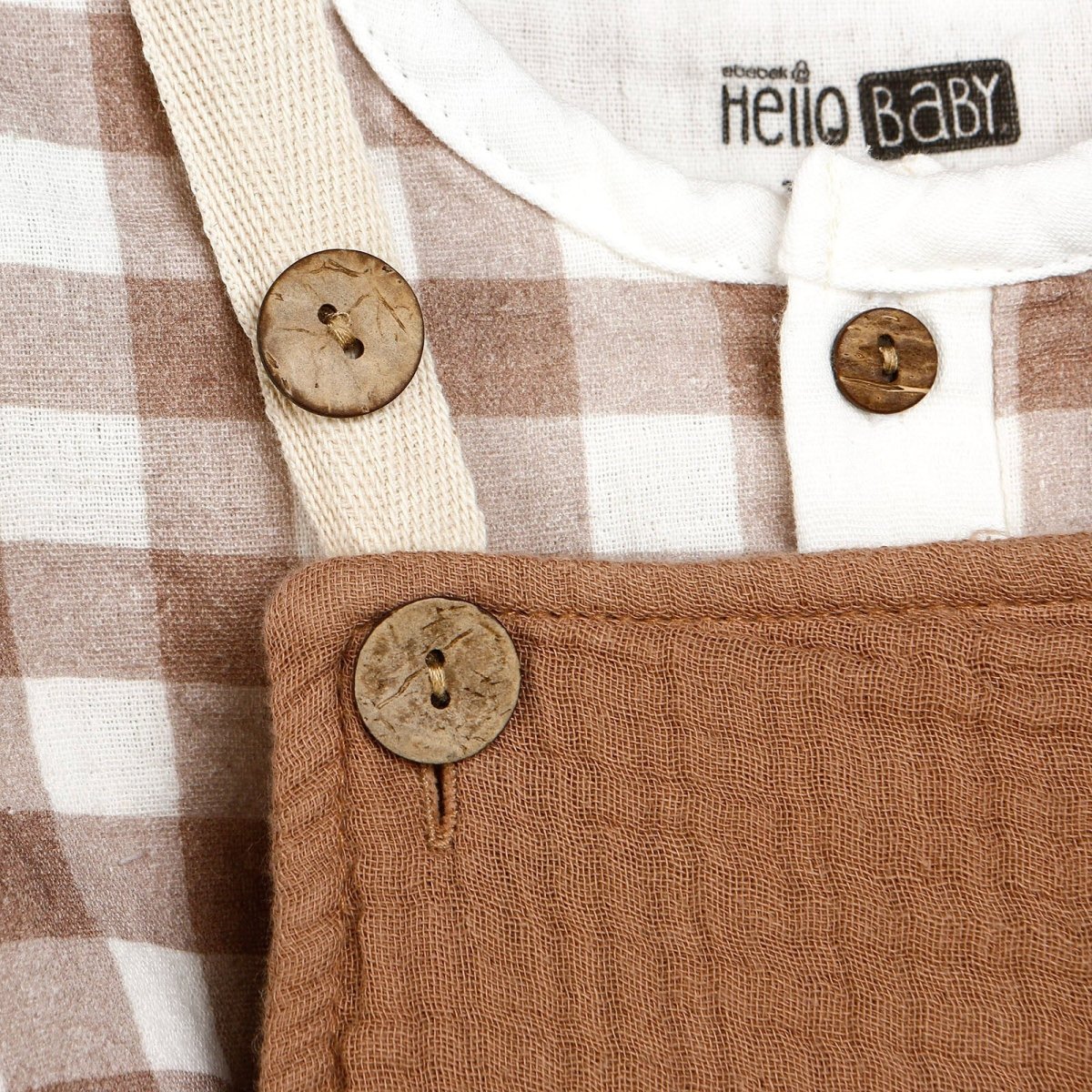 HelloBaby Newborn Muslin Overalls - Sweatshirt - Brown - ebebek - Black Friday