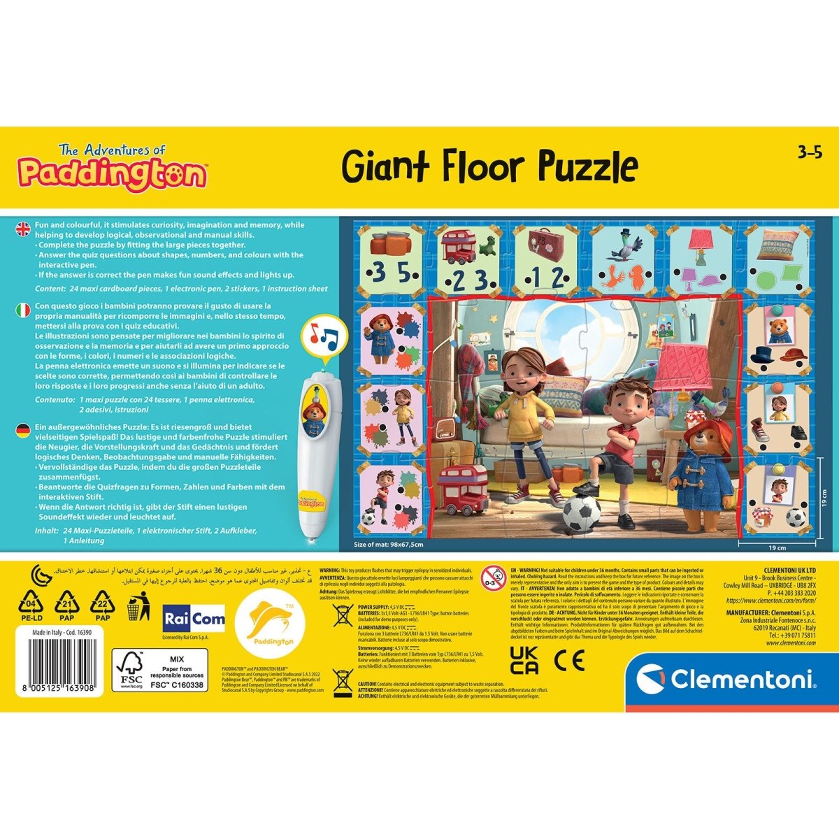Clementoni 16390 Paddington Giant Floor Puzzle - ebebek - Black Friday