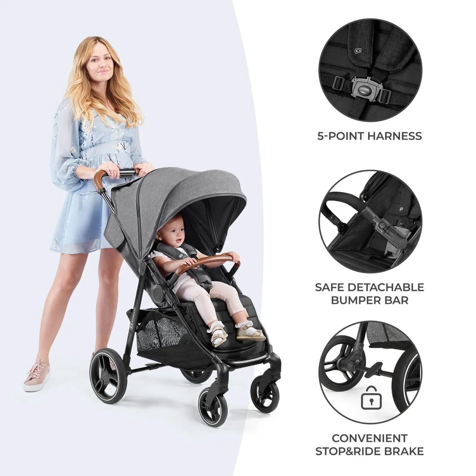 Kinderkraft Grande Plus Baby Stroller - Black - ebebek - Black Friday