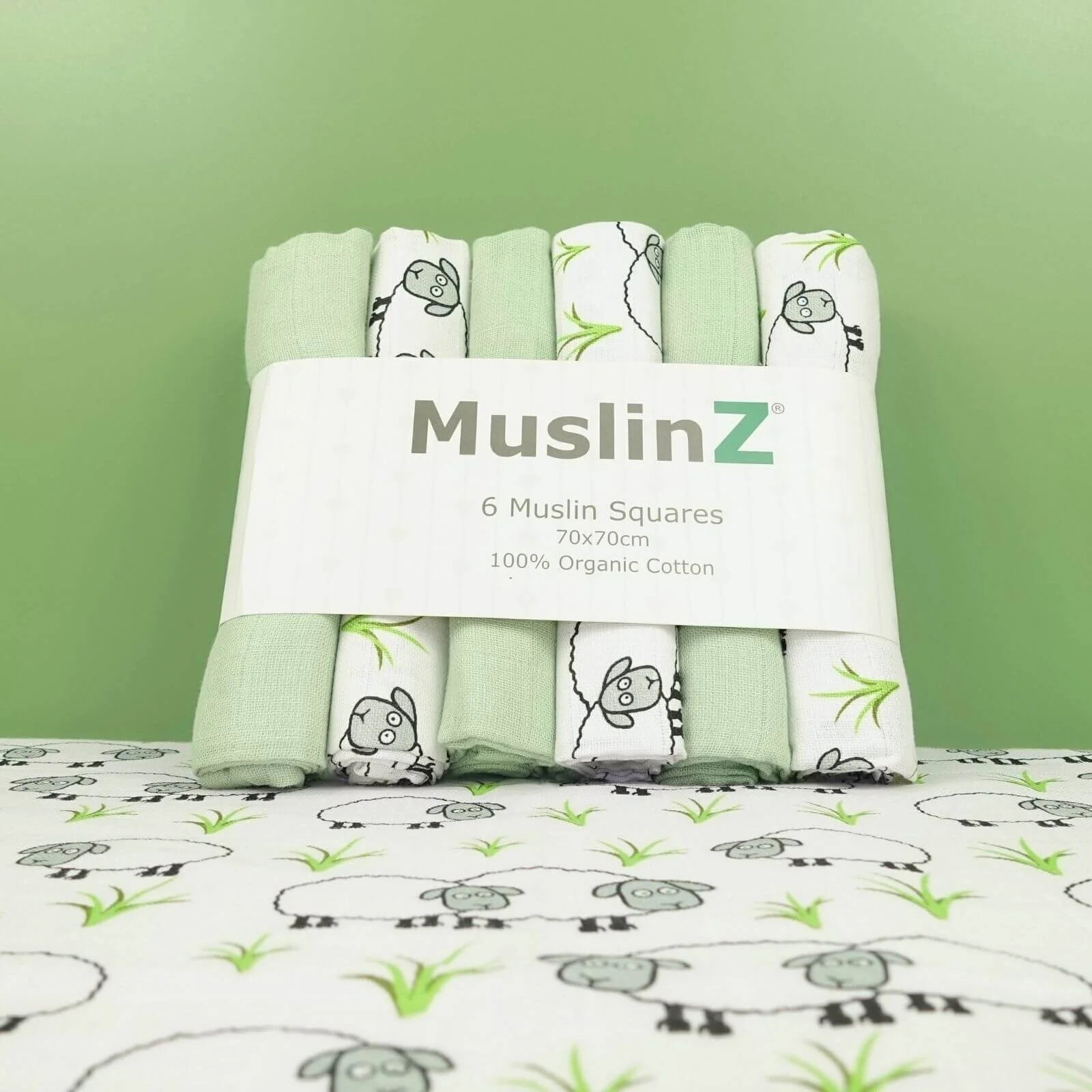 MuslinZ 6 Pack Organic Cotton Muslin Squares 70x70cm - Sheep - ebebek - Black Friday