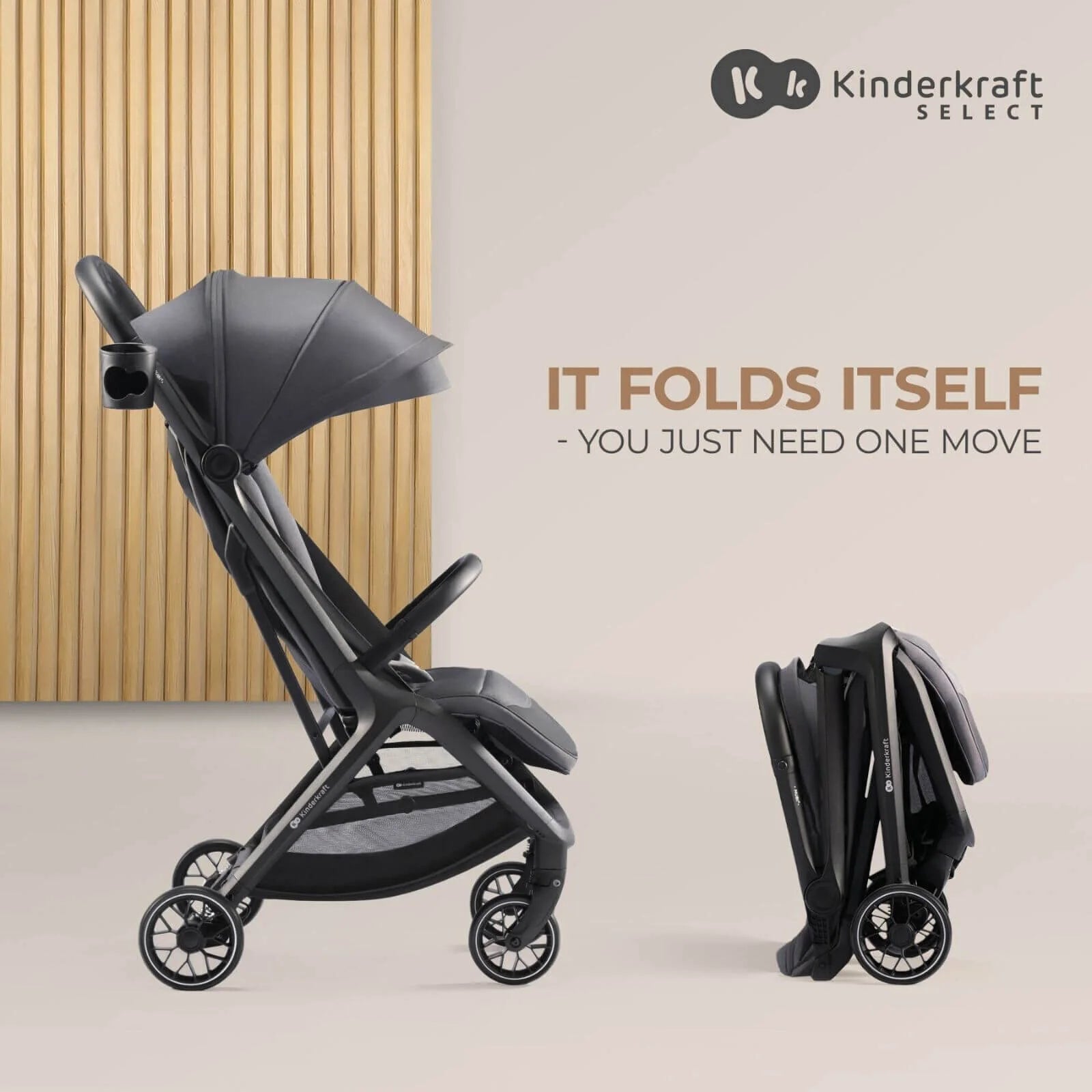 Kinderkraft Nubi 2 Auto - Folding Pushchair - Mystic Green - ebebek - Black Friday