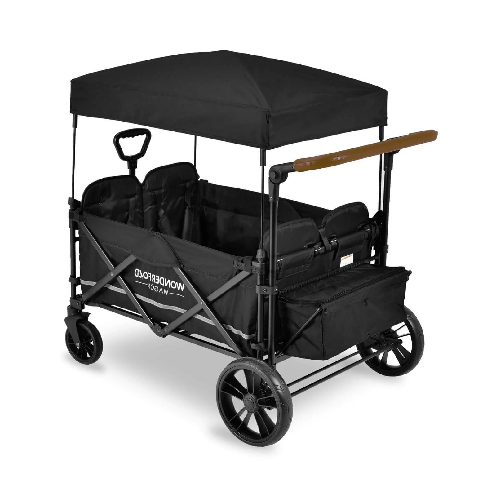 Wonderfold X4 Push & Pull Quad Stroller Wagon - Pitch Black - ebebek - Black Friday
