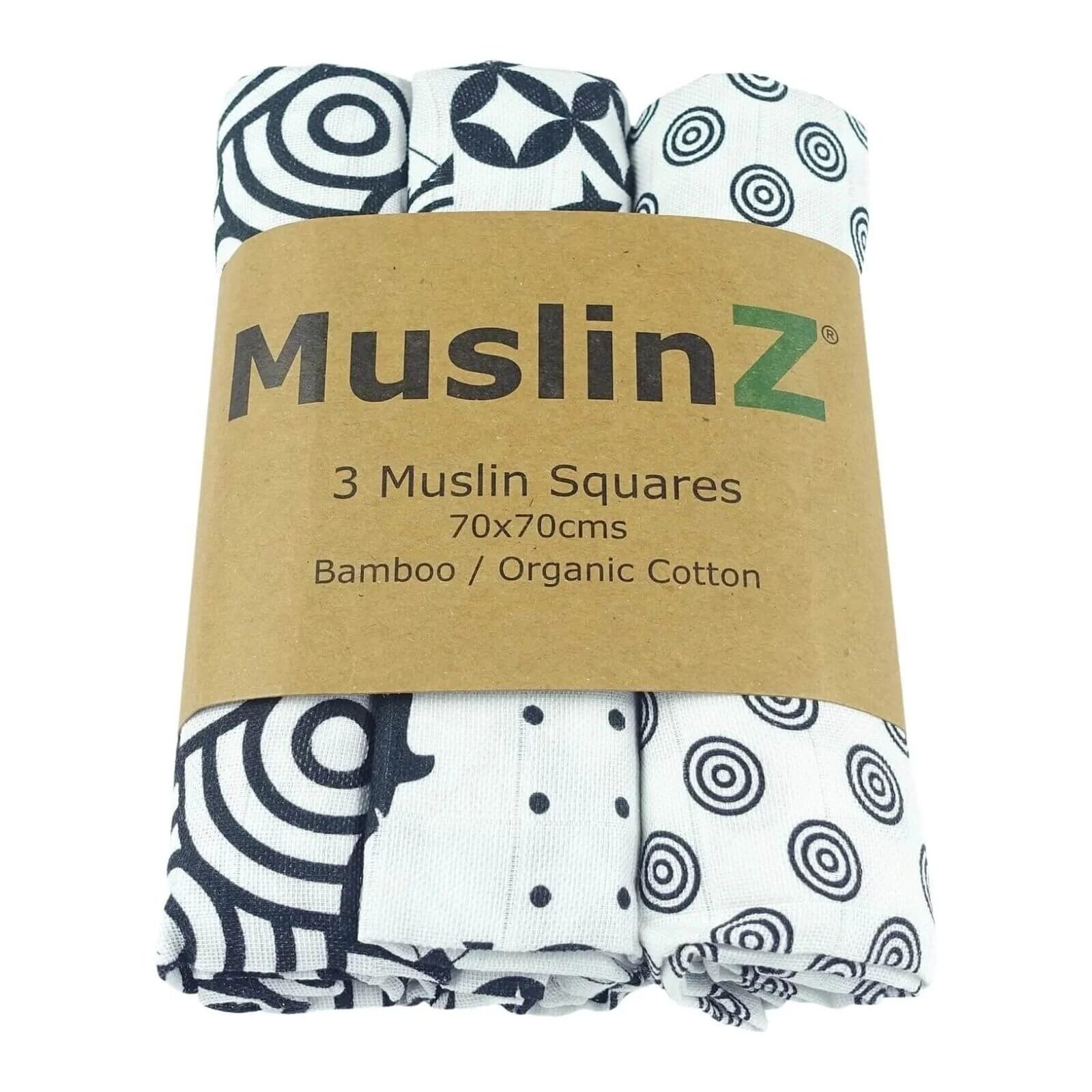 MuslinZ 3 Pack Bamboo/Organic Cotton Muslin Squares 70x70cm - Sensory - ebebek - Black Friday