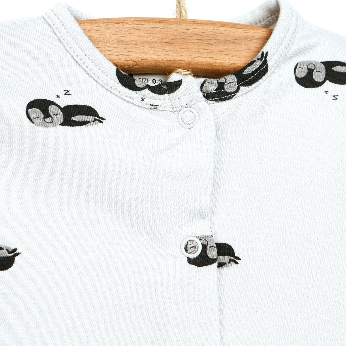 Antebies Newborn Penguin Organic Footed Jumpsuit - Grey - ebebek - Black Friday