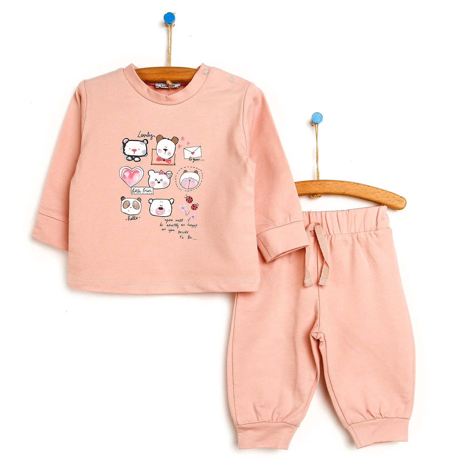 HelloBaby Basic Printed Baby Tracksuit - Pink - ebebek - Black Friday