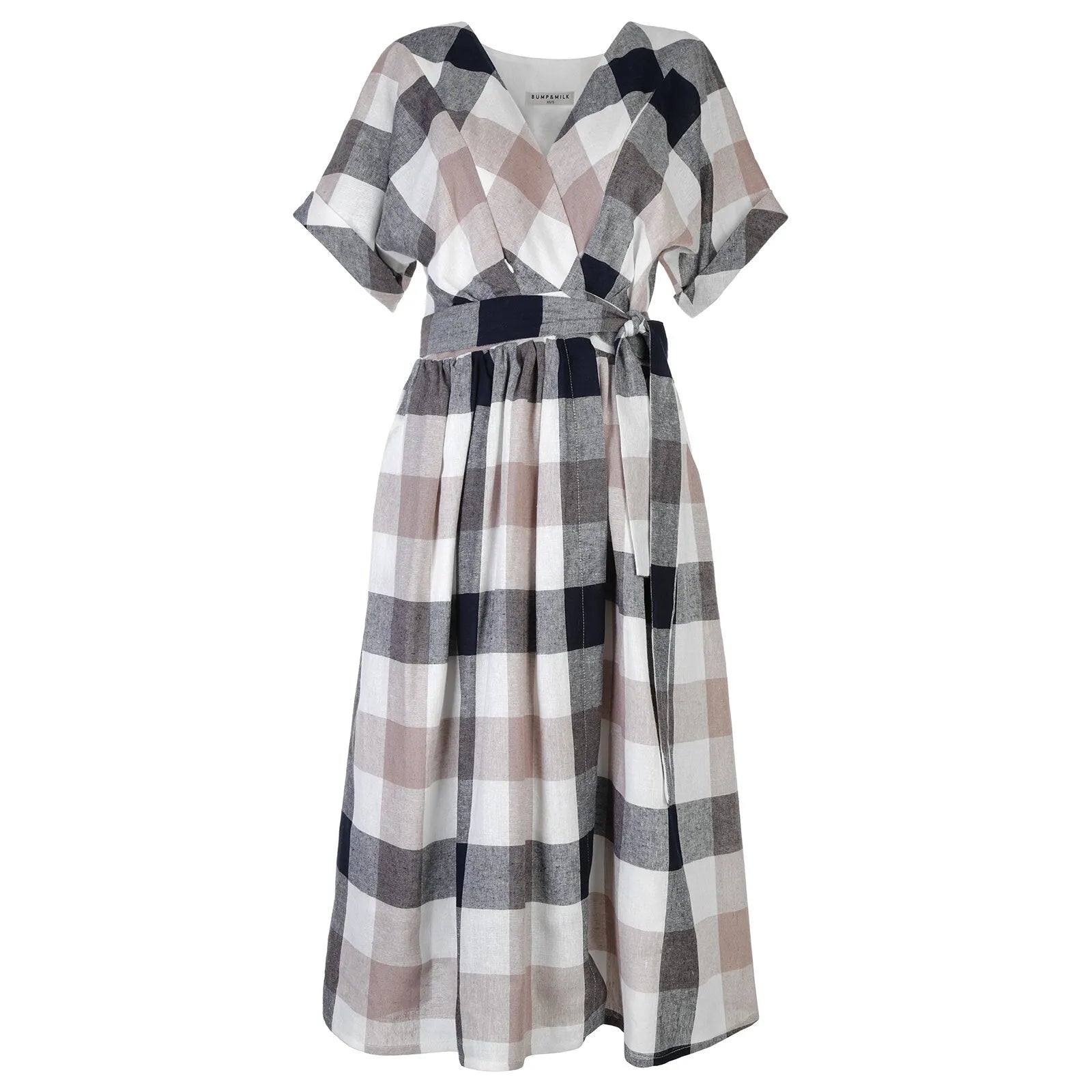 Bump&Milk Kira Breastfeeding Dress - White pink black checkered - ebebek - Black Friday