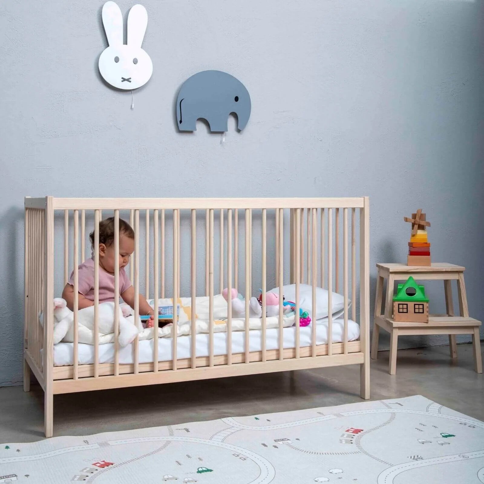 Kukka Natural Wood 2 - Level Cot 60x120 cm - Kukka - ebebek
