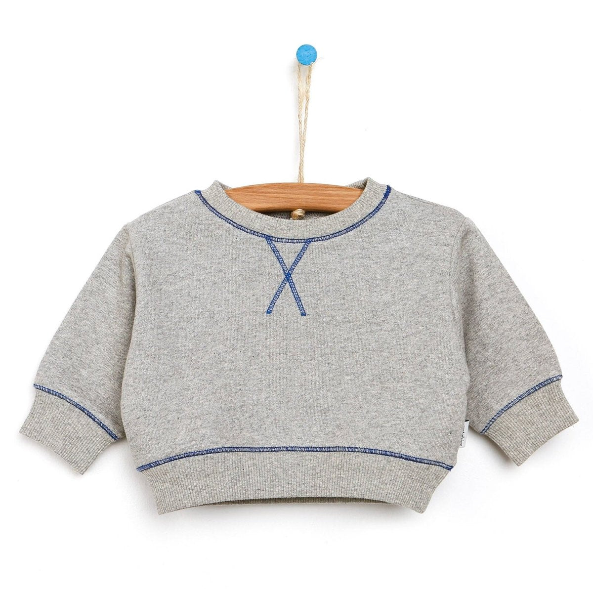 Antebies Newborn Sky Organic Sweatshirt - Grey - ebebek - Black Friday