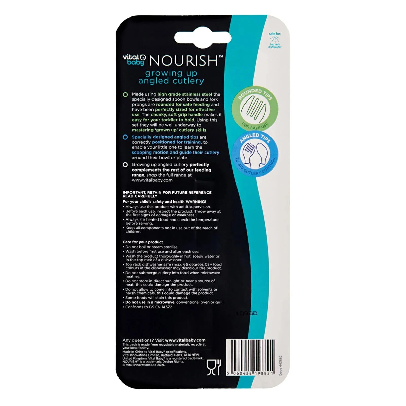 Vital Baby Nourish Growing Up Angled Cutlery Pack of 2 - Fizz - ebebek - Black Friday