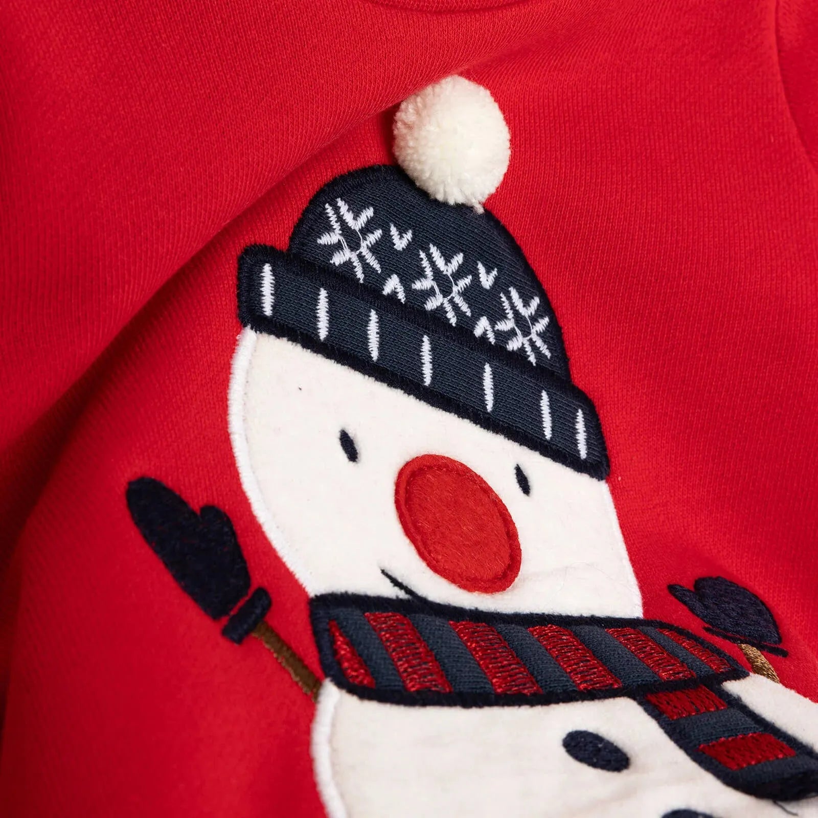 HelloBaby Snowman Sweatshirt - Footed Bottom - Red - ebebek - Black Friday