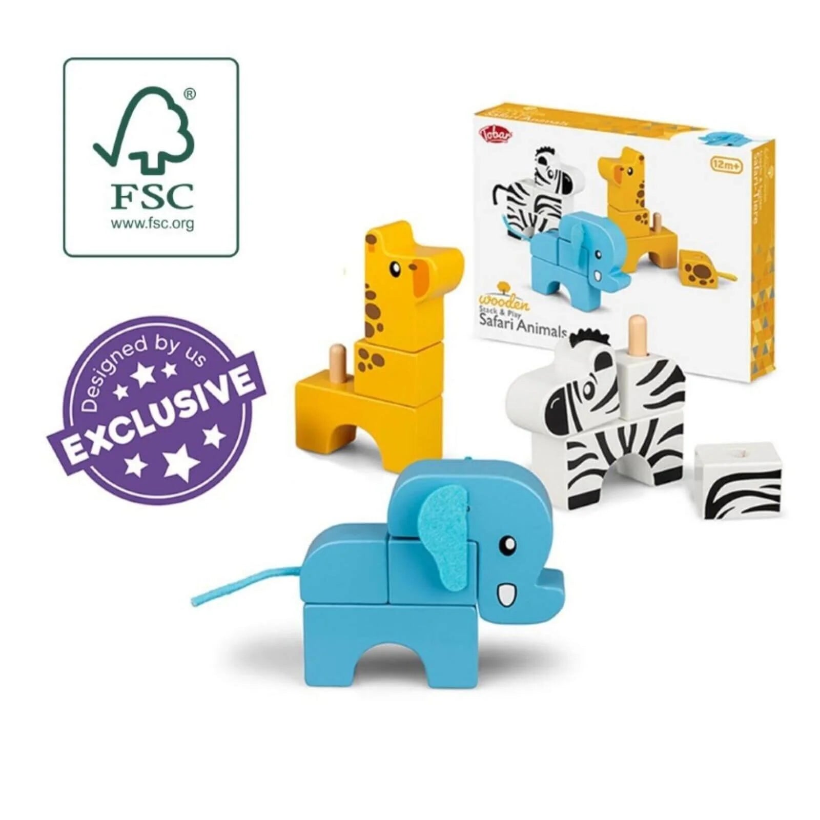 Tobar - Wooden Stack And Play Safari Animals - ebebek - Black Friday