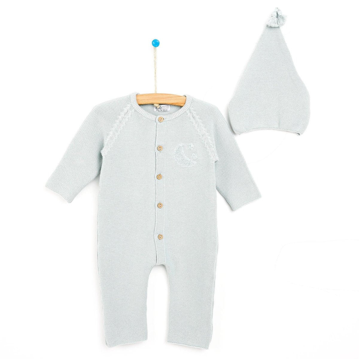 HelloBaby Newborn Knit Jumpsuit - Hat Starter Set - Mint - ebebek - Black Friday