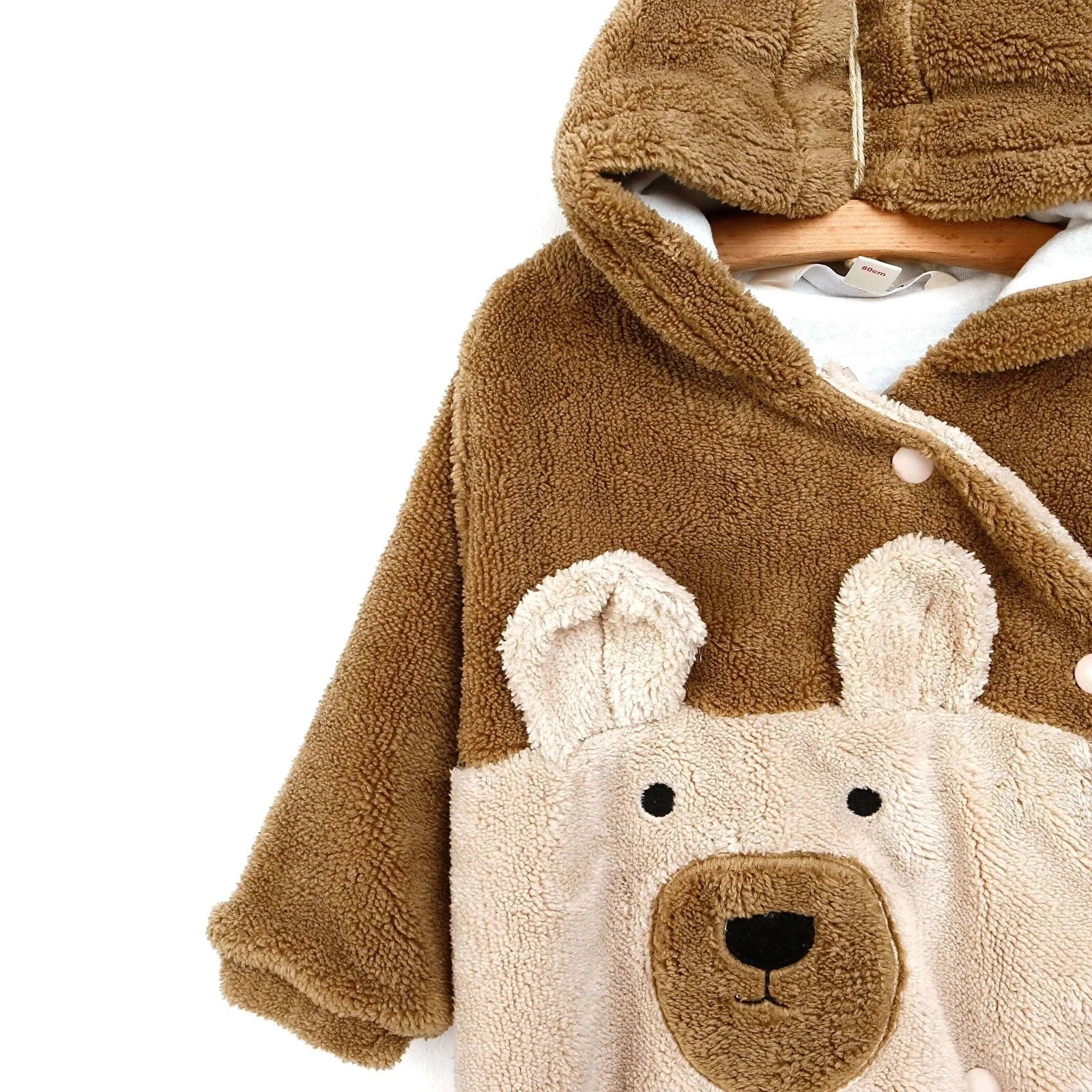 Midimod Newborn Baby Boy Cute Bear Welsoft Jumpsuit - Brown - ebebek - Black Friday