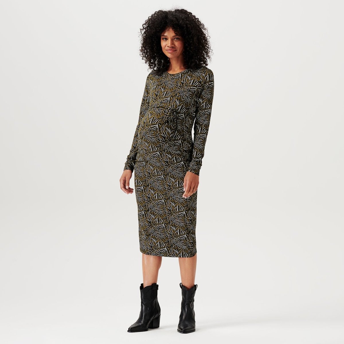 Noppies DreShort Sleeve Paoli Long Sleeve Allover Print - Dark Olive - ebebek - Black Friday