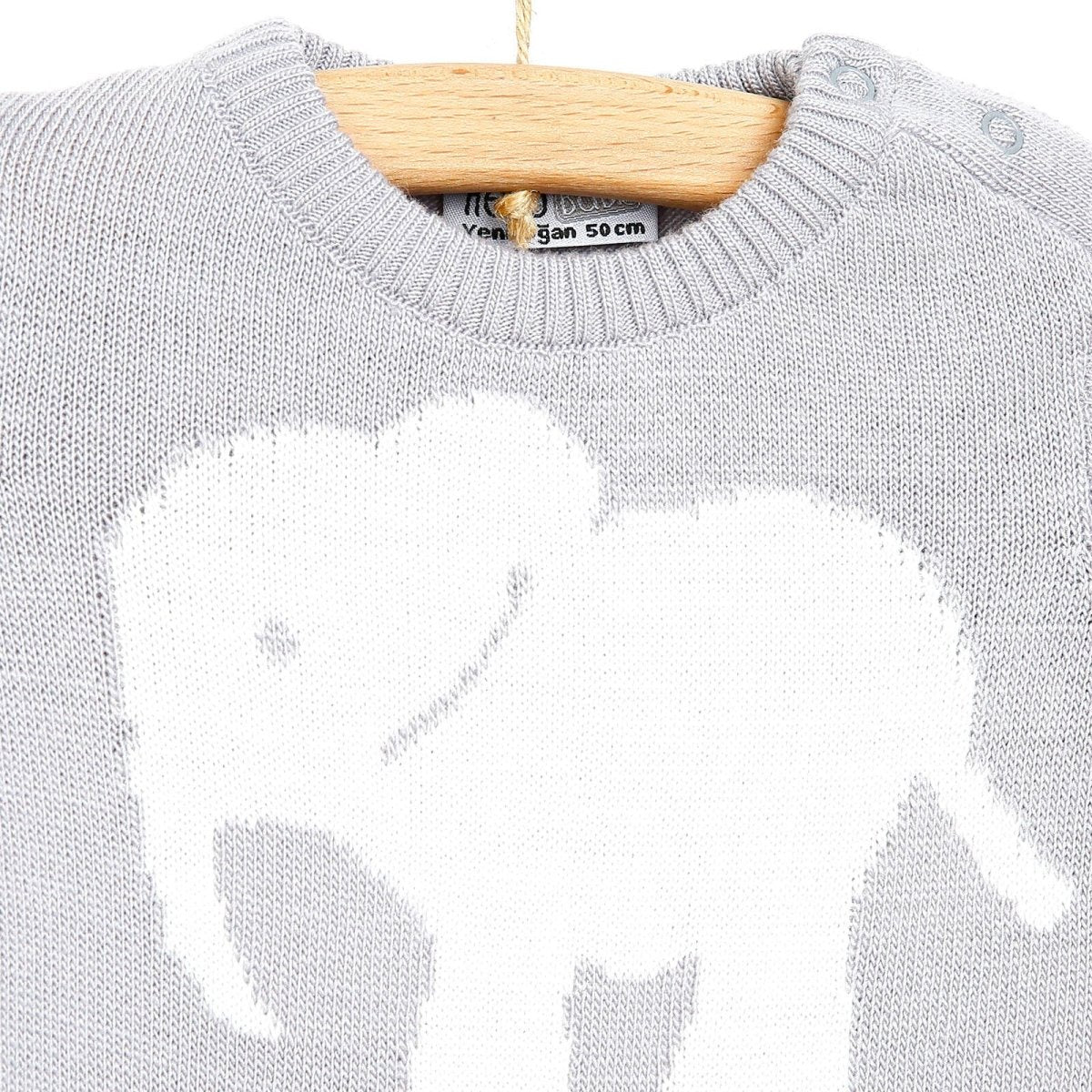 HelloBaby Newborn Knit Baby Elephant Jumpsuit - Grey - ebebek - Black Friday