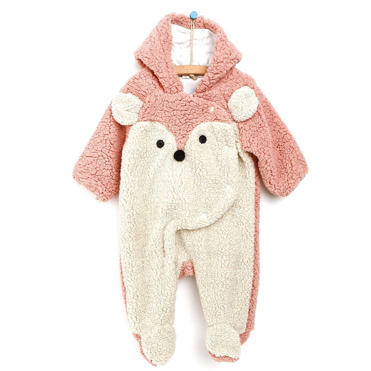 Midimod Newborn Deer Figure Welsoft Footed Jumpsuit - Light Rose - ebebek - Black Friday