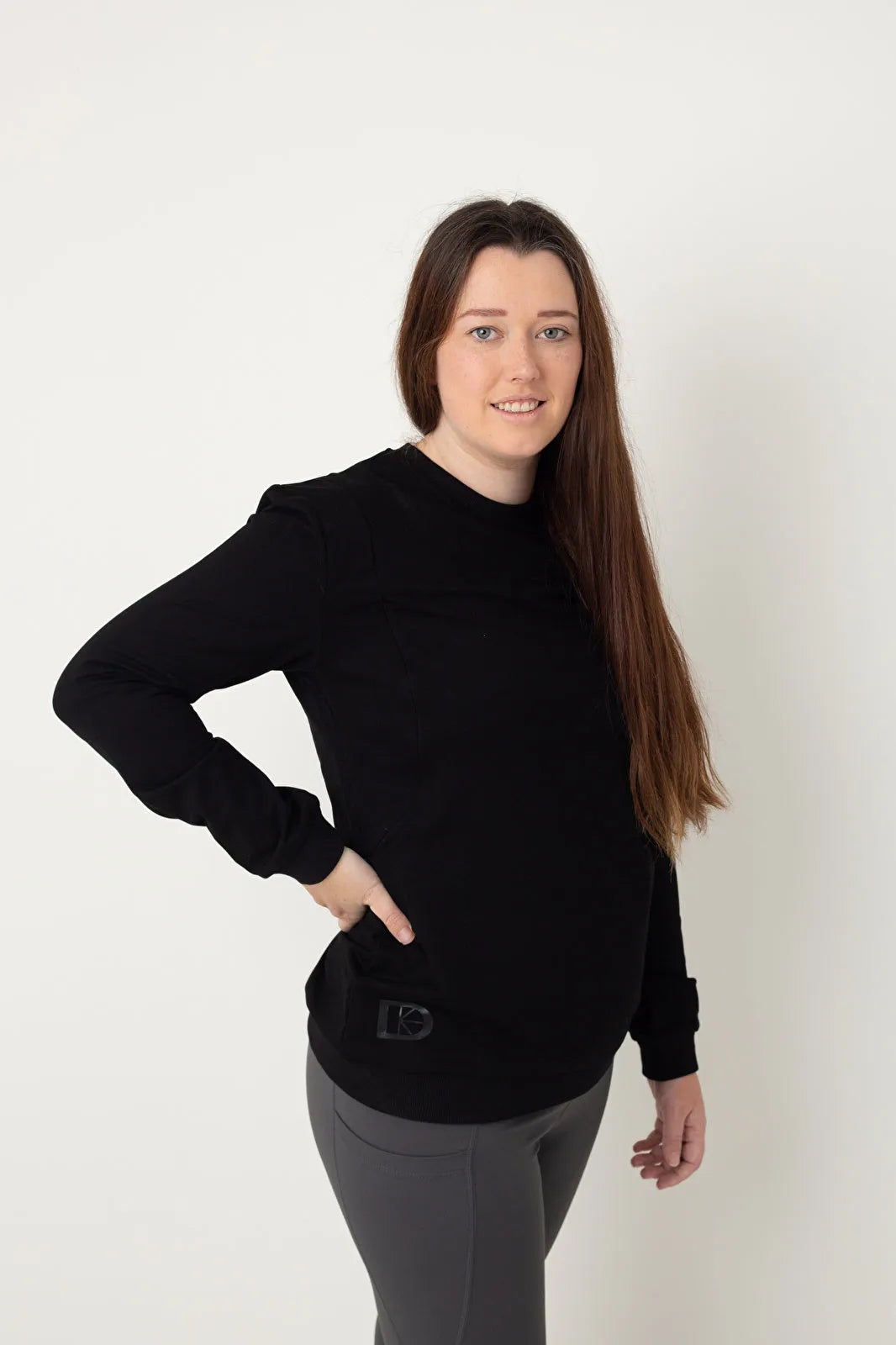 Latched Nursing Crew Sweatshirt - Black - ebebek - Black Friday