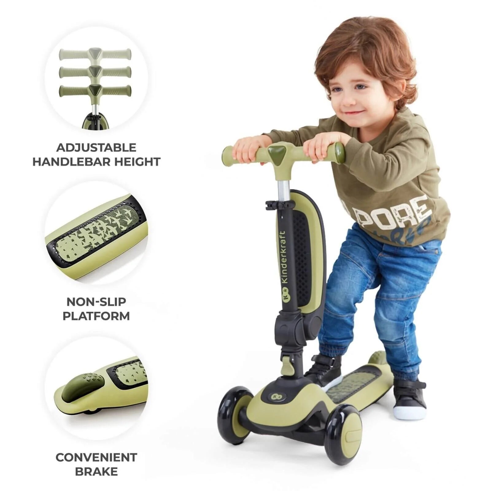 Kinderkraft Halley 2 - in - 1 Scooter - White - ebebek - Black Friday