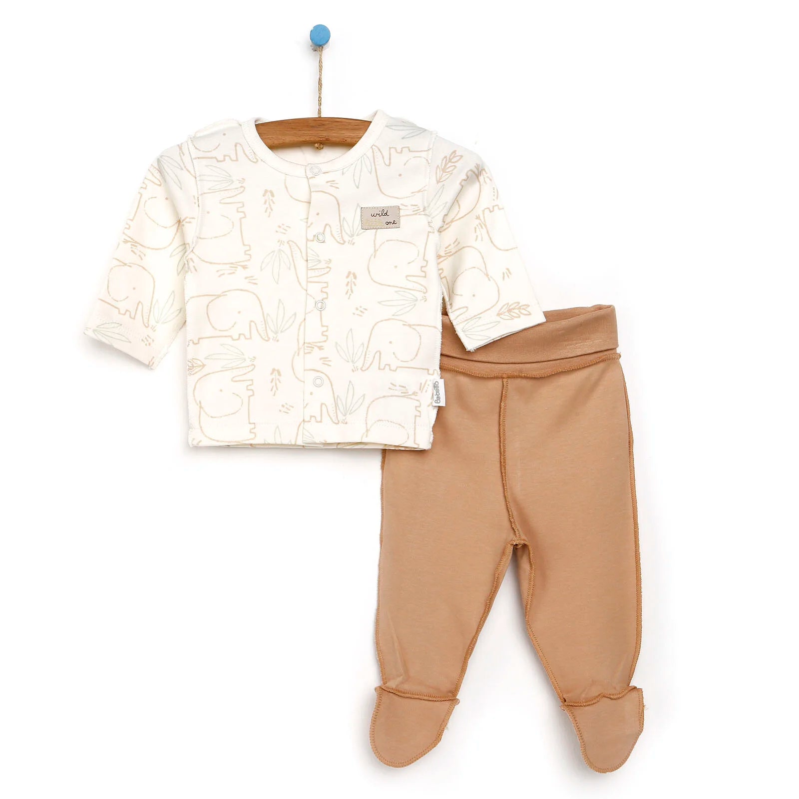 Bebetto Newborn Wrapover Top - Footed Bottom - Ecru - ebebek - Black Friday