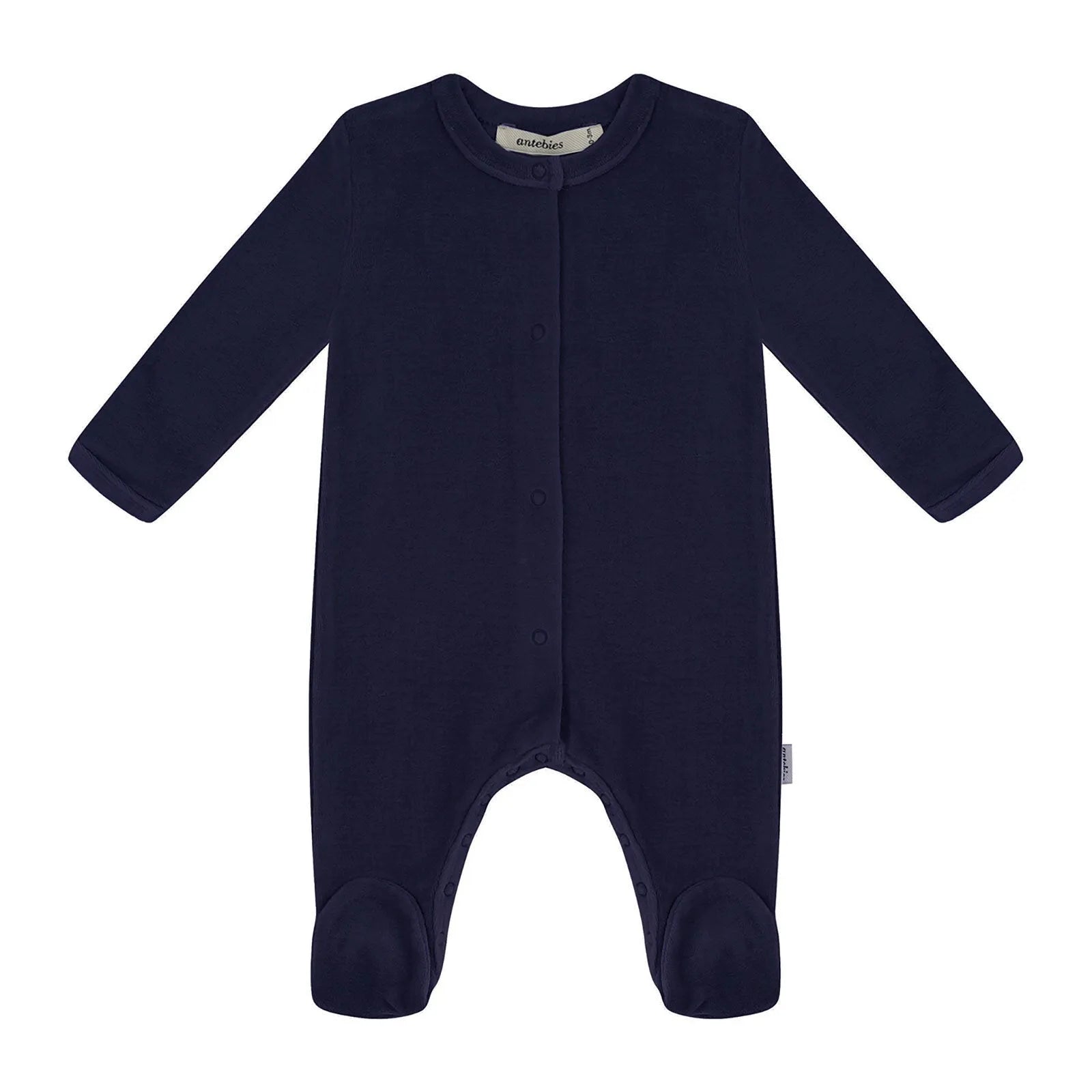 Antebies Deep Navy Velvet Footsie - ebebek - Black Friday