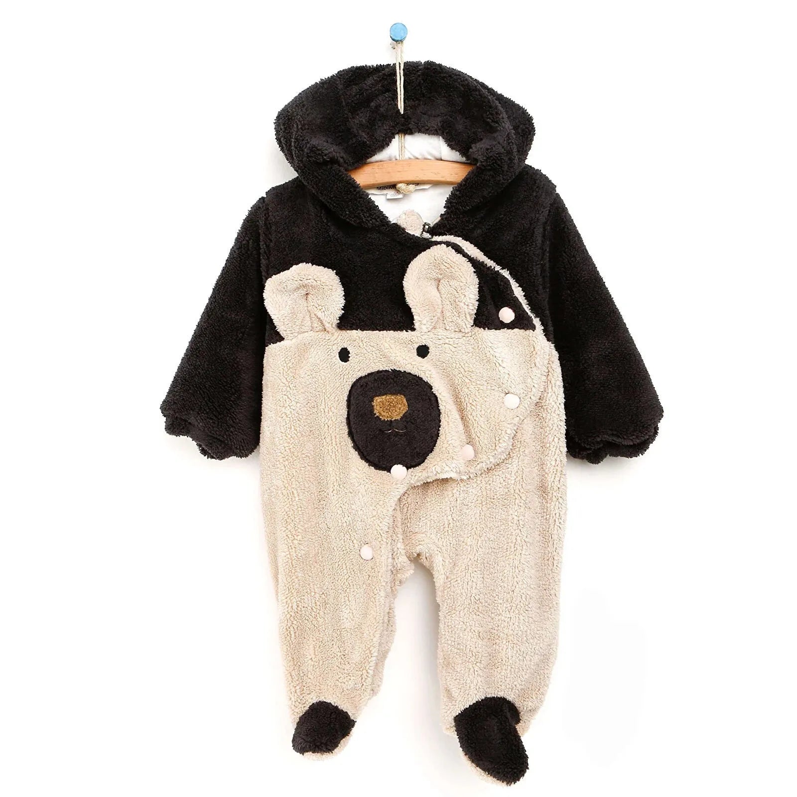 Midimod Newborn Baby Boy Cute Bear Welsoft Jumpsuit - Anthracite - ebebek - Black Friday