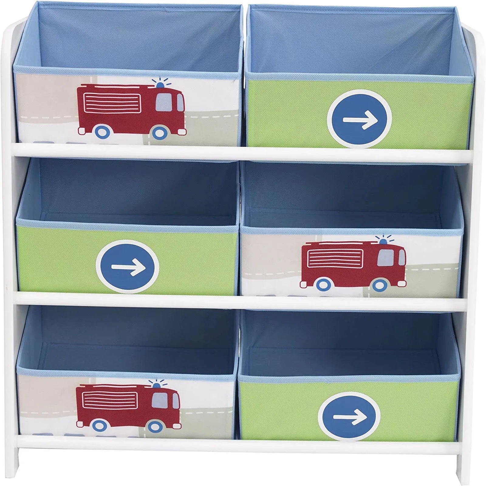 Hello Home Kids Bedroom Toy Storage Unit with 6 Fabric Storage Boxes - Vehicles - ebebek - Black Friday
