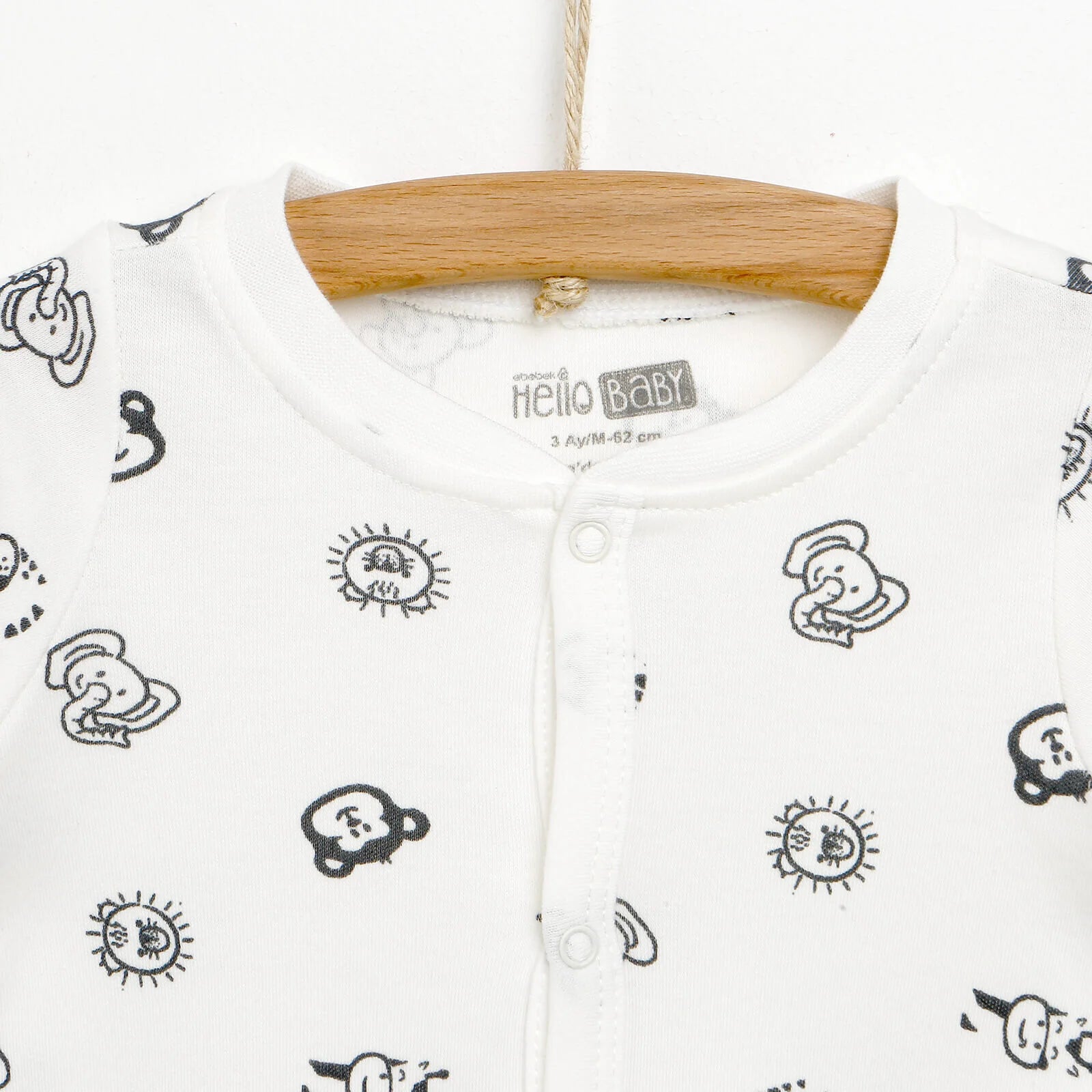 HelloBaby Newborn Baby Boy Footed Jumpsuit - White - ebebek - Black Friday