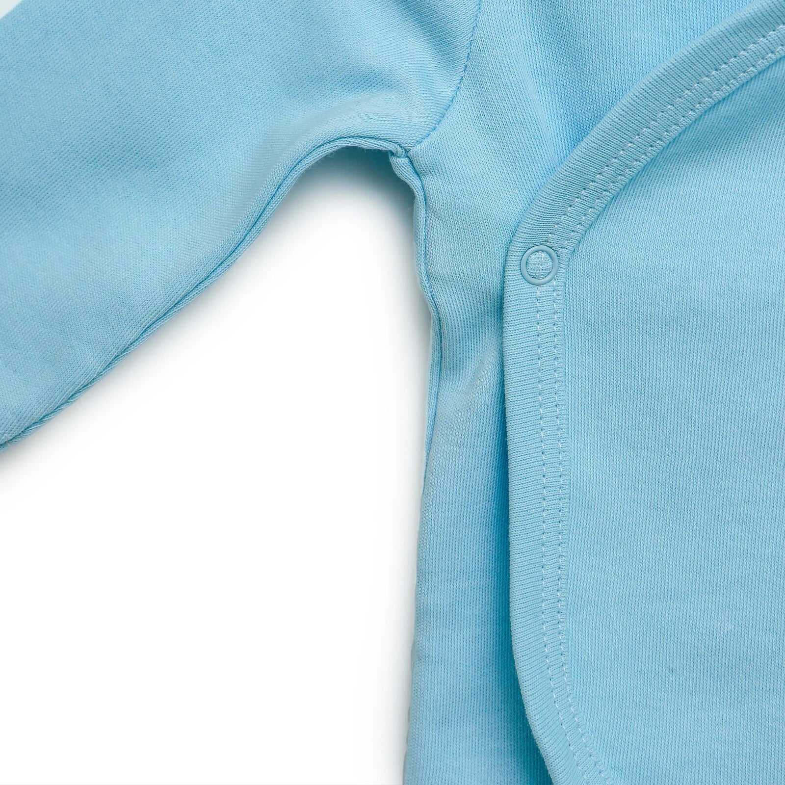 HelloBaby Newborn Organic Wrapover Top - Hat - Footed Pant - Blue - ebebek - Black Friday