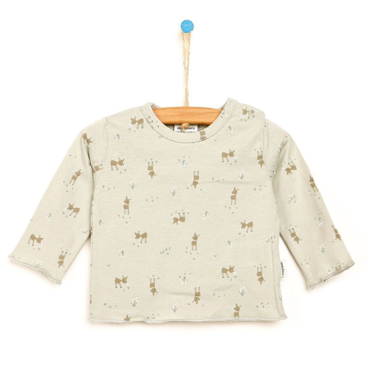 Antebies Antebies Newborn Deer Organic Sweatshirt - Grey - ebebek - Black Friday