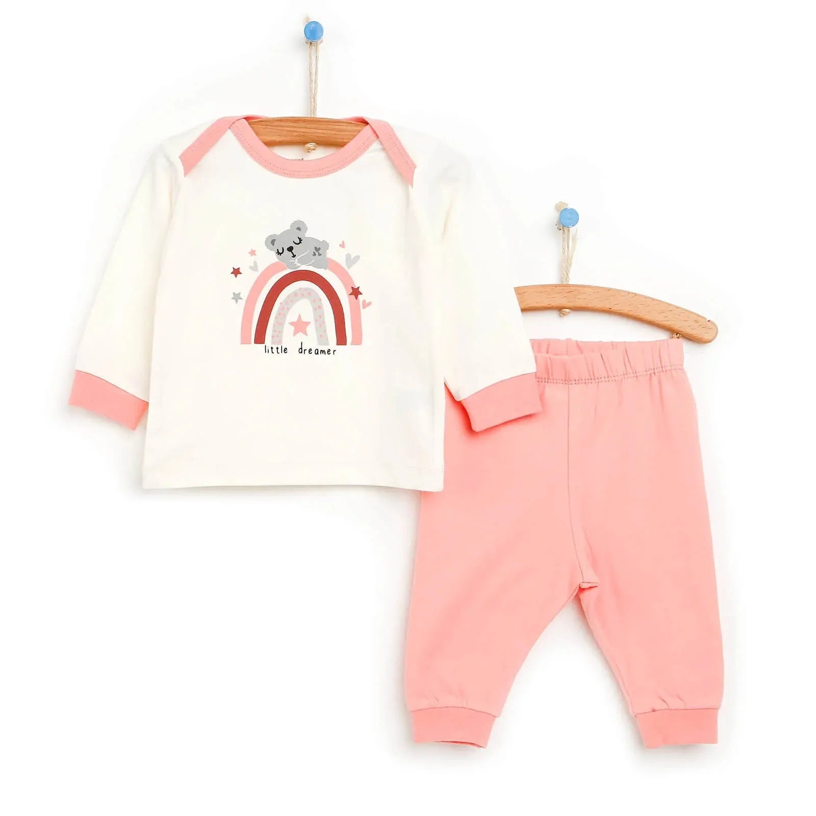 HelloBaby Basic Collared Neck Pyjamas Set - Salmon - ebebek - Black Friday