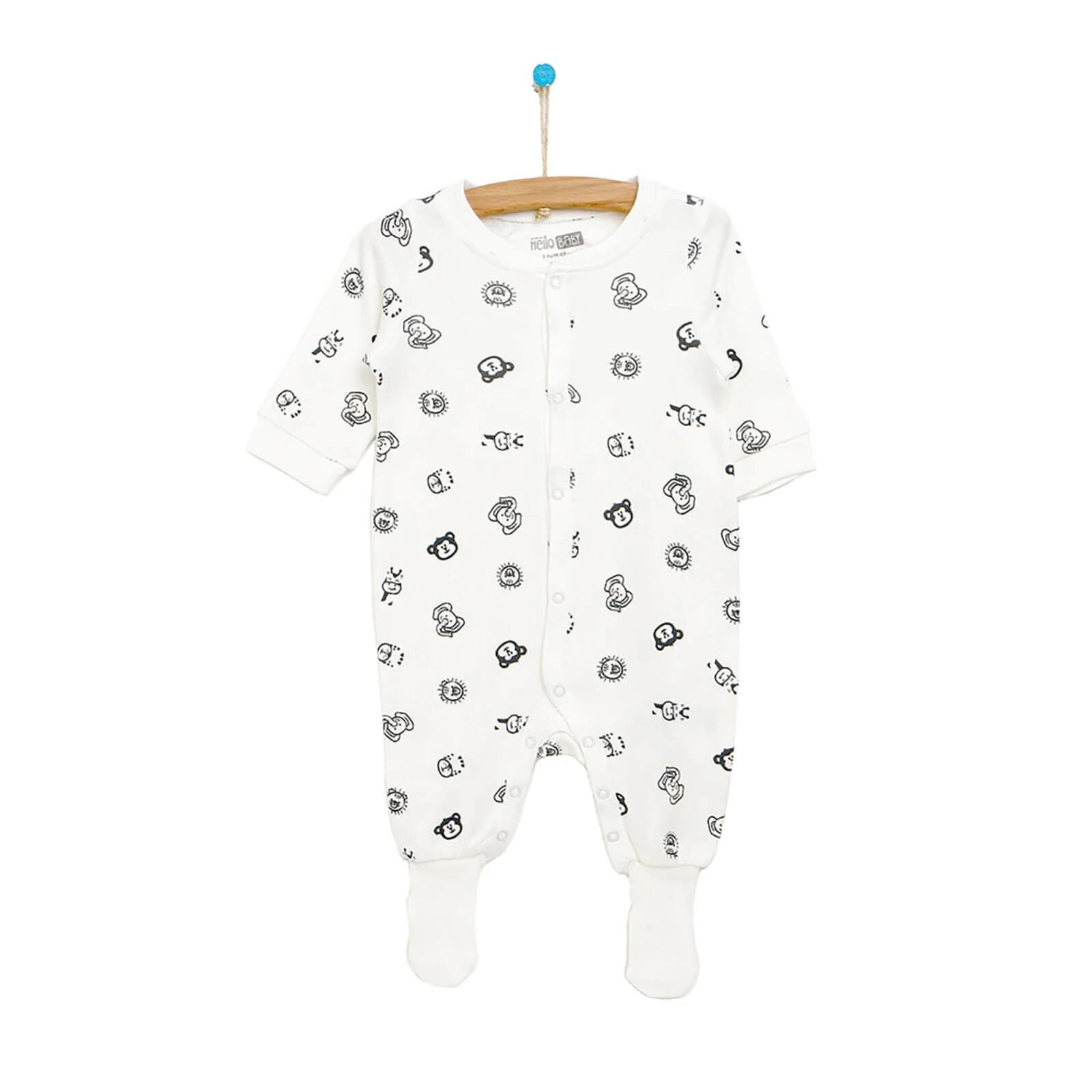 HelloBaby Newborn Baby Boy Footed Jumpsuit - White - ebebek - Black Friday