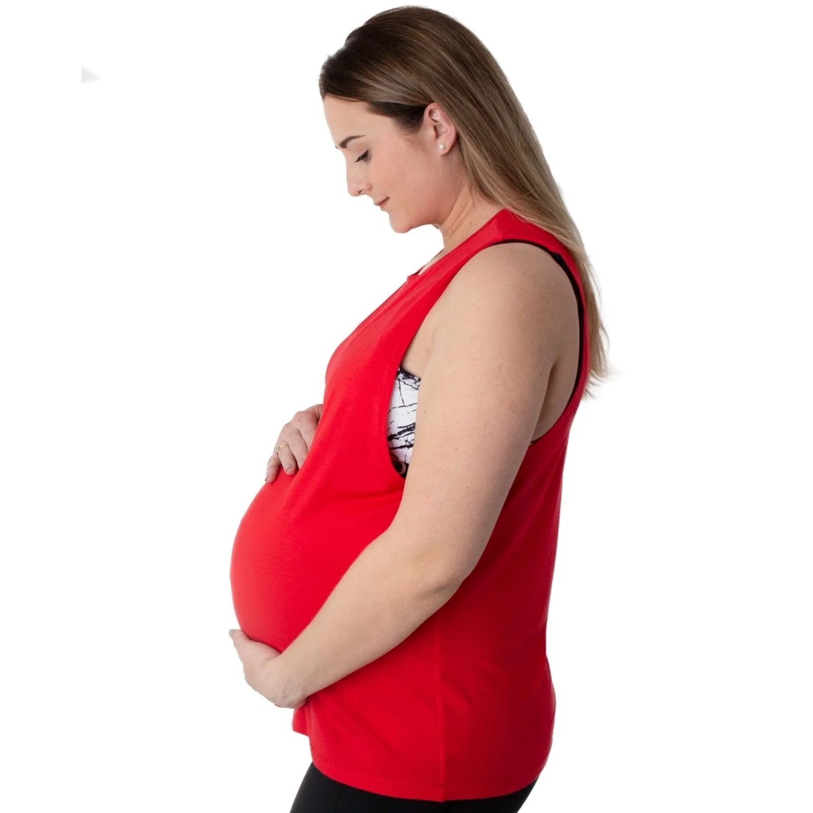 Maternity and Nursing Longline Vest Top - Red - ebebek - Black Friday