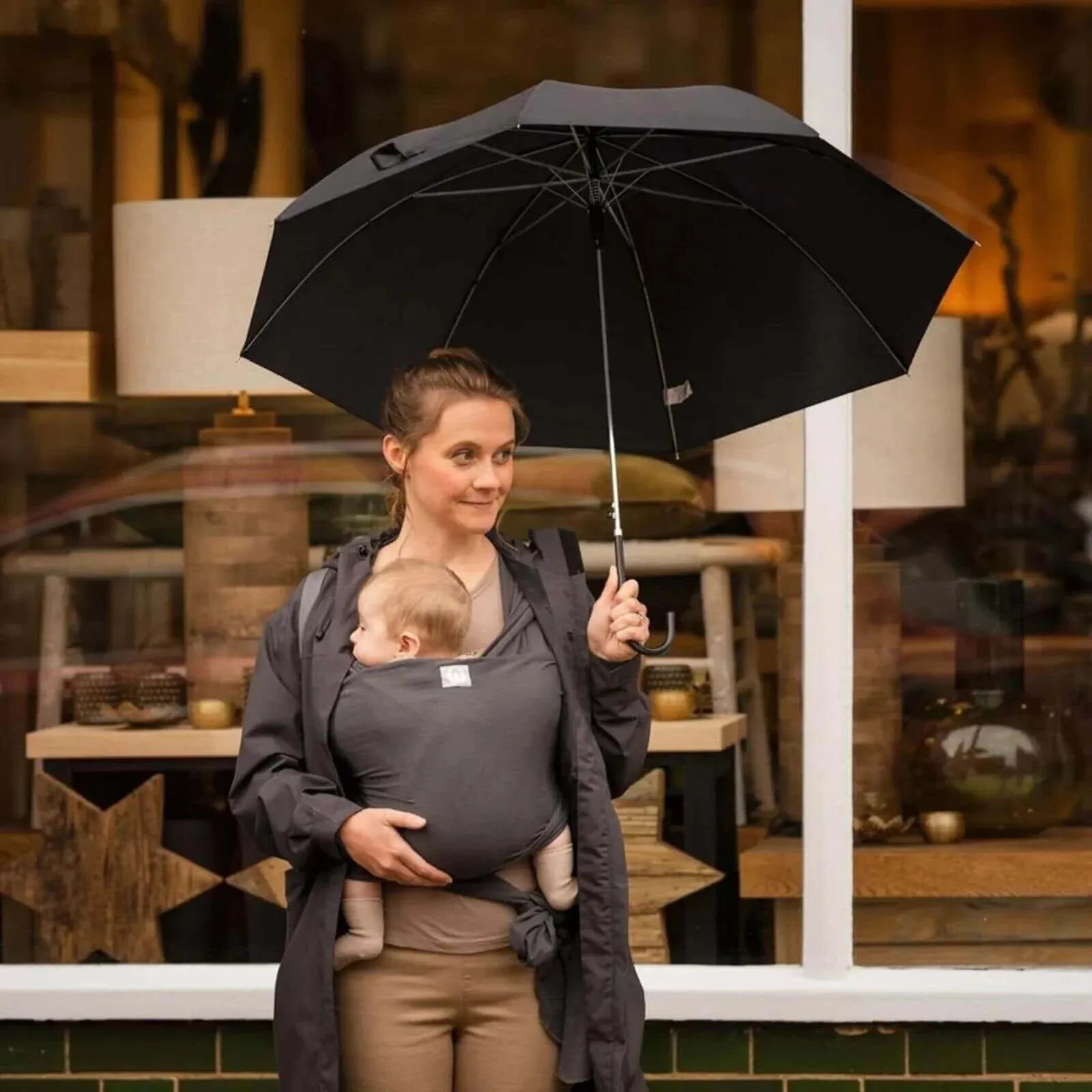 Gaia Carry Stretchy Baby Wrap Organic Cotton - Graphite - ebebek - Black Friday