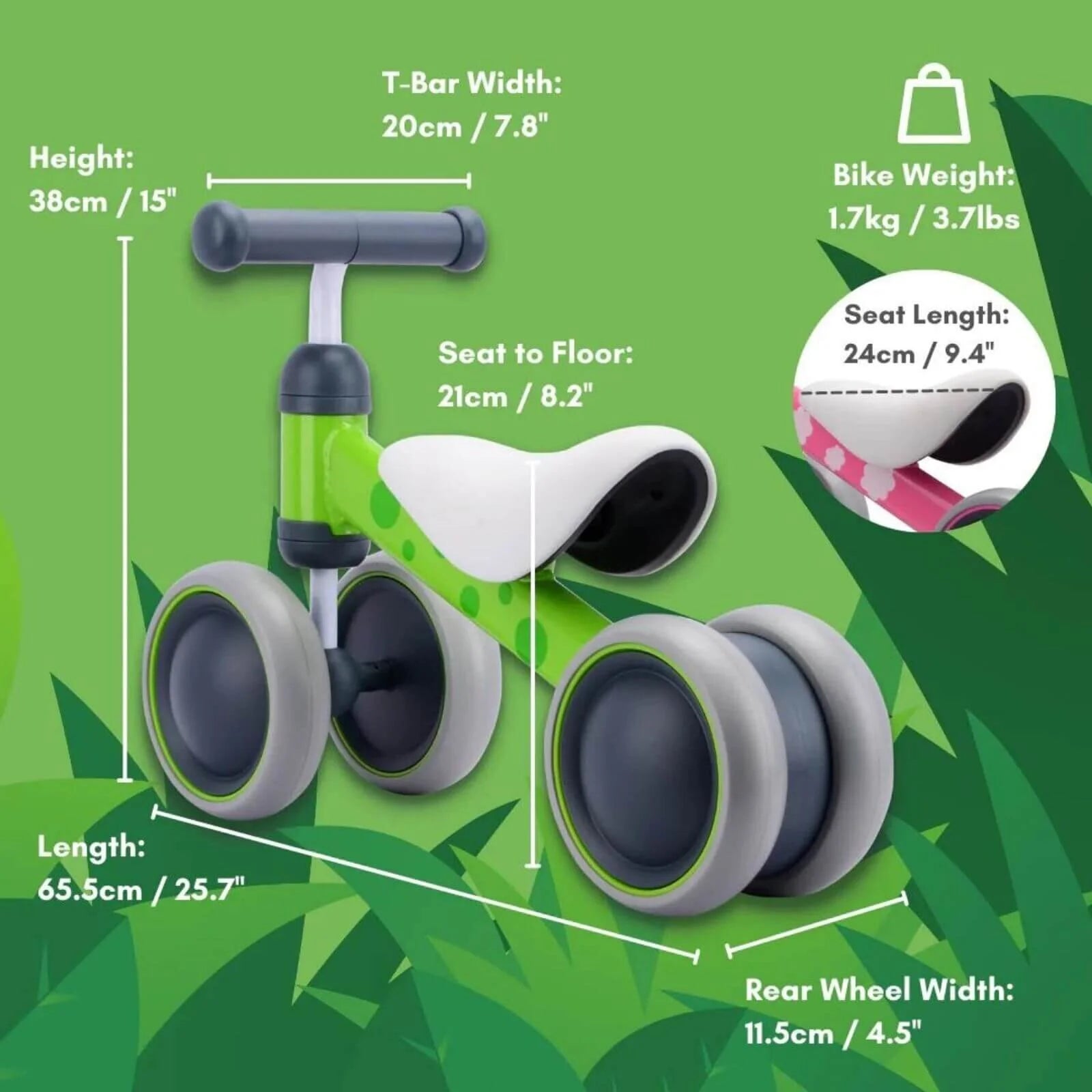 BOLDCUBE Baby Balance Bike - Green - ebebek - Black Friday