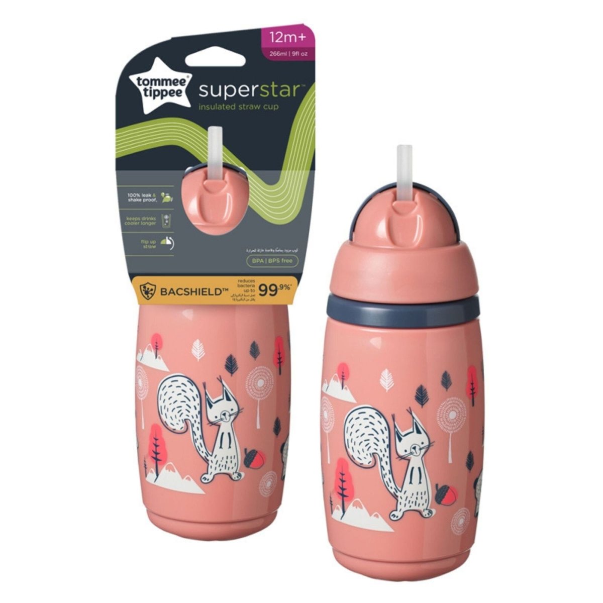 Tommee Tippee Insulated Straw 266ml 12m+ - Assorted - ebebek - Black Friday