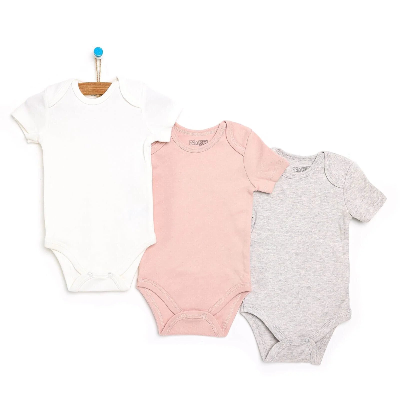 HelloBaby Short Sleeve Bodysuit 3 pcs - Pink - ebebek - Black Friday