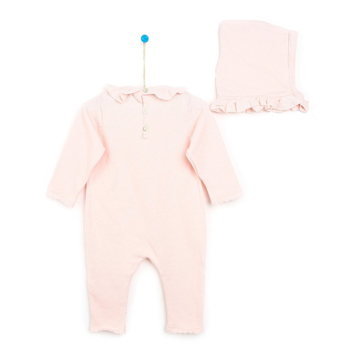 HelloBaby Newborn Knit Ruffled Jumpsuit - Salmon - ebebek - Black Friday